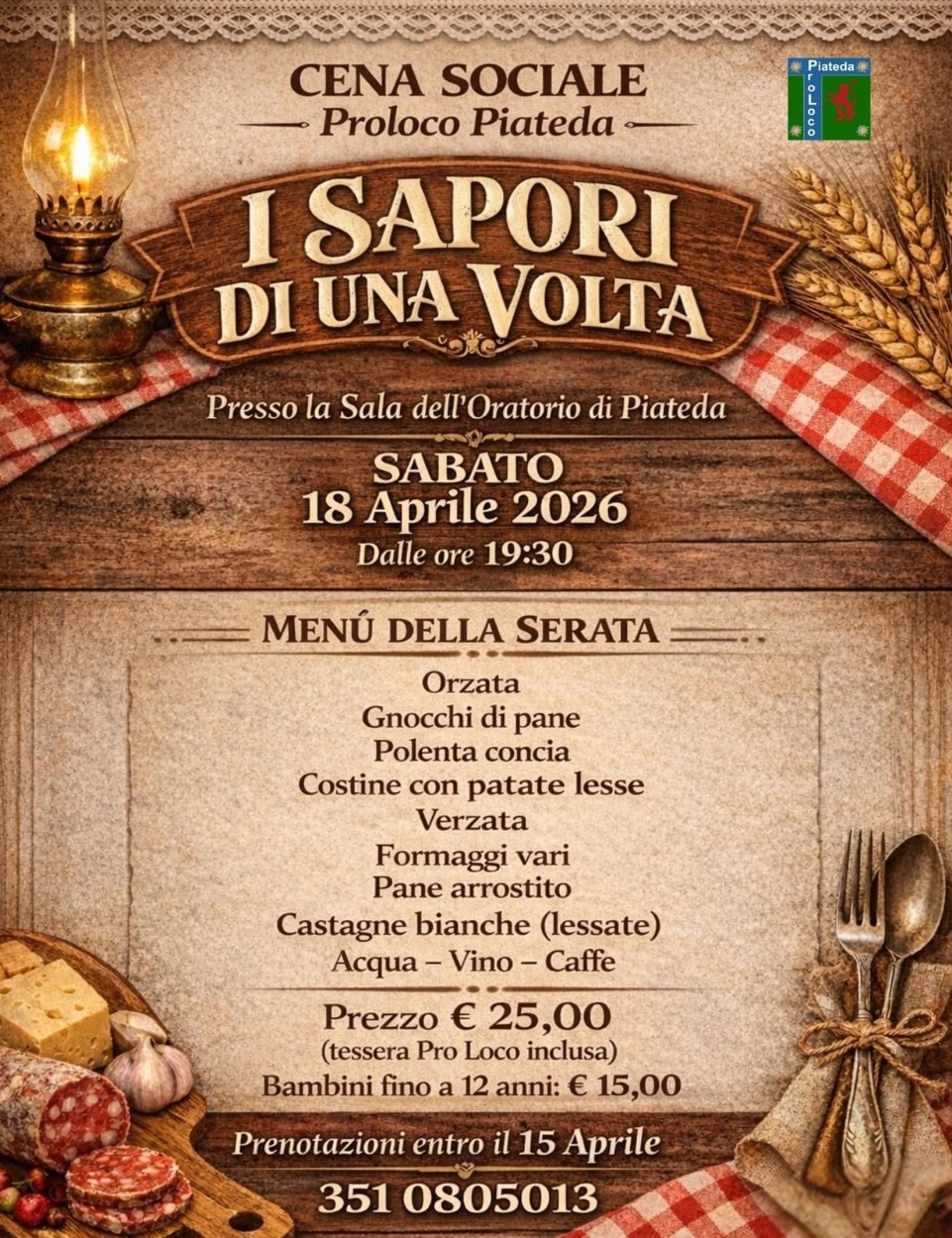 Immagine Evento I Sapori di una Volta | Calendario Valtellinese