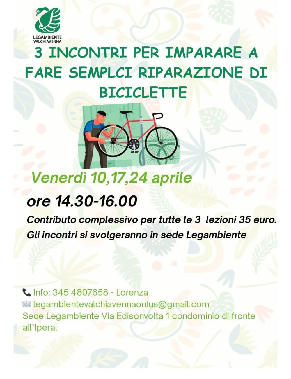 Immagine Evento 3 incontri per imparare a fare semplici riparazioni di biciclette | Calendario Valtellinese