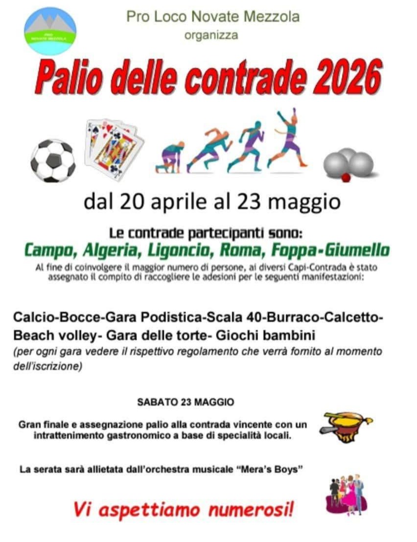Immagine Evento Palio delle contrade a Novate Mezzola | Calendario Valtellinese