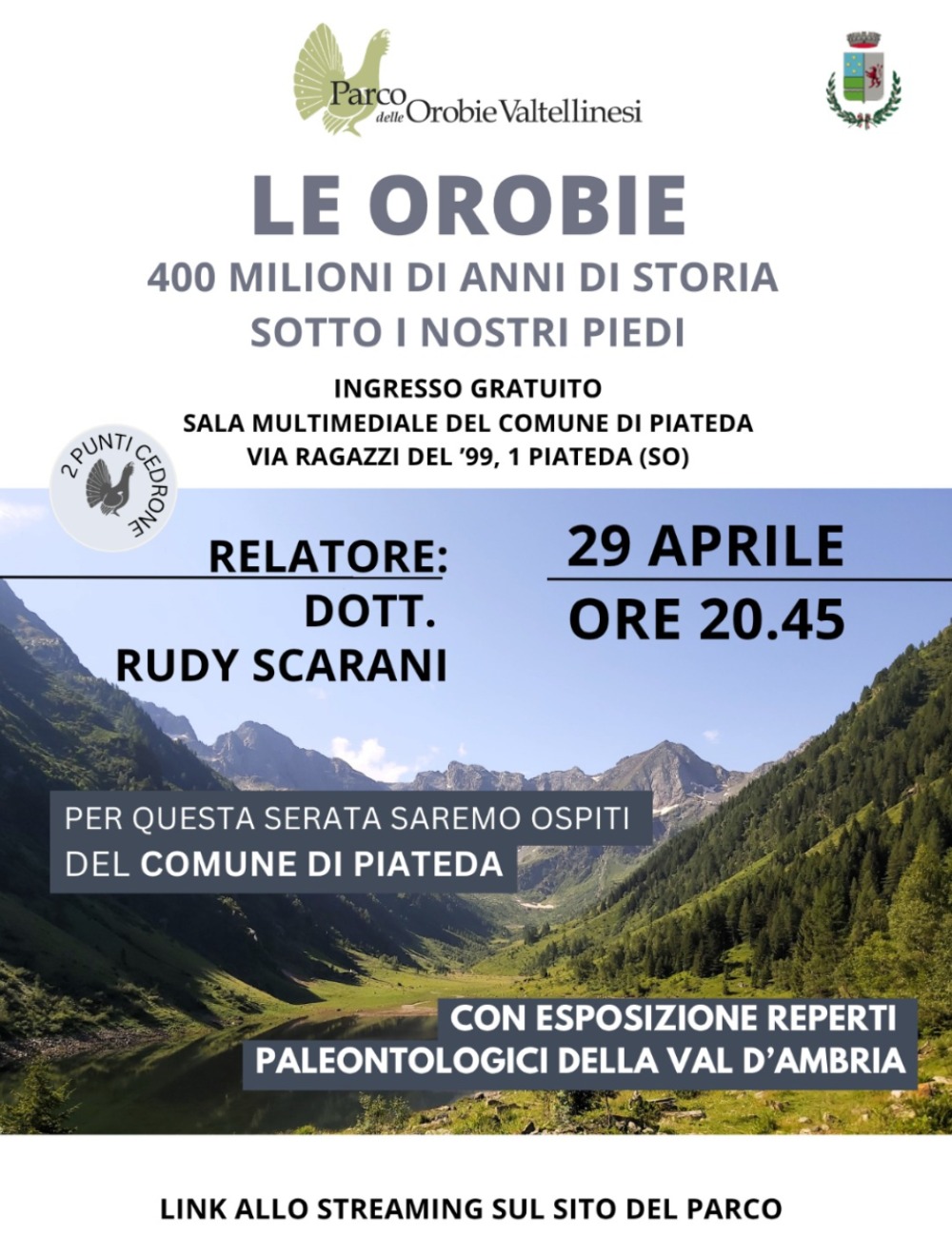 Immagine Evento Le Orobie – 400 milioni di anni di storia sotto i nostri piedi | Calendario Valtellinese