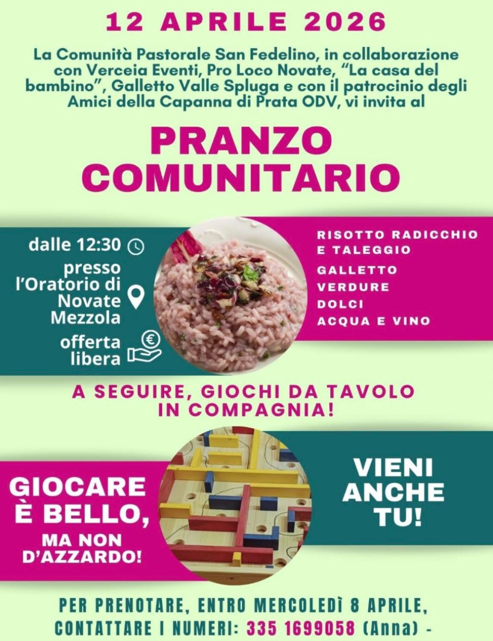 Immagine Evento Pranzo comunitario | Calendario Valtellinese