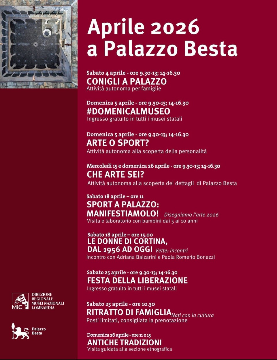 Immagine Evento Aprile a Palazzo Besta | Calendario Valtellinese
