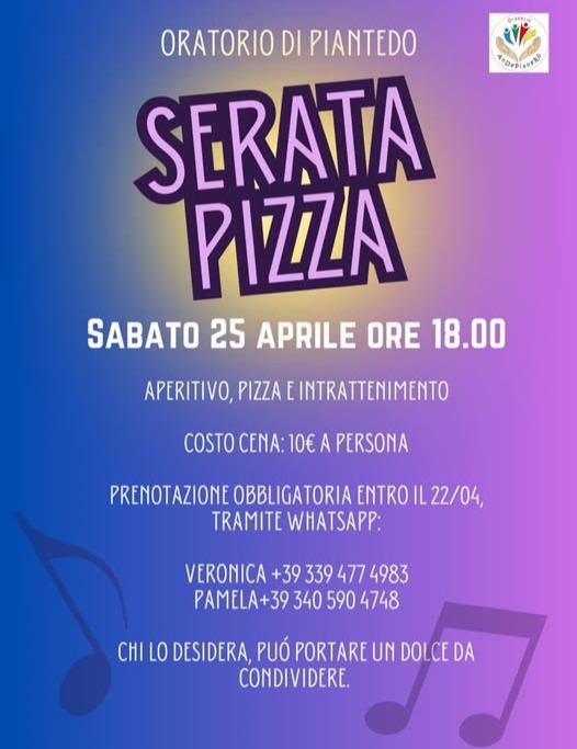 Immagine Evento Serata Pizza | Calendario Valtellinese