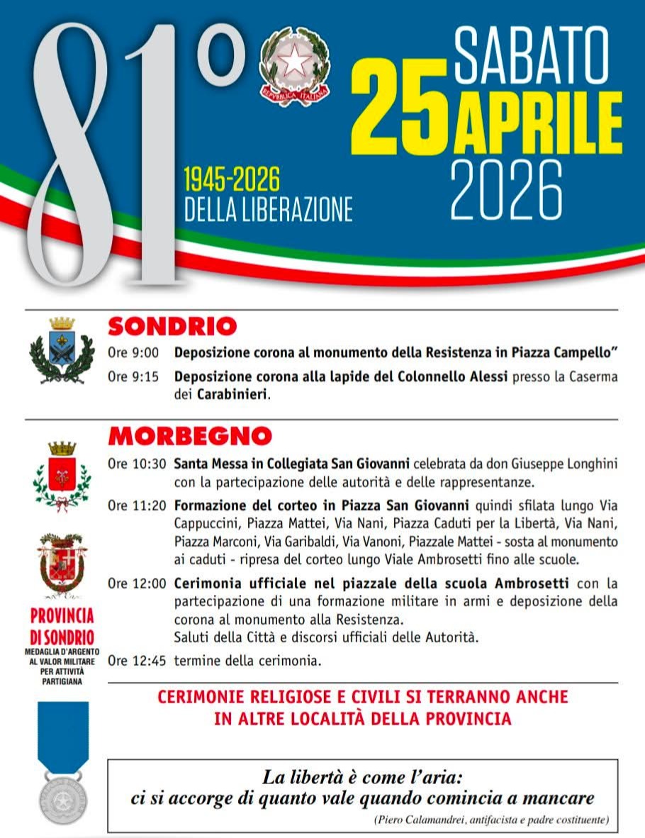 Immagine Evento 81° della Liberazione | Calendario Valtellinese