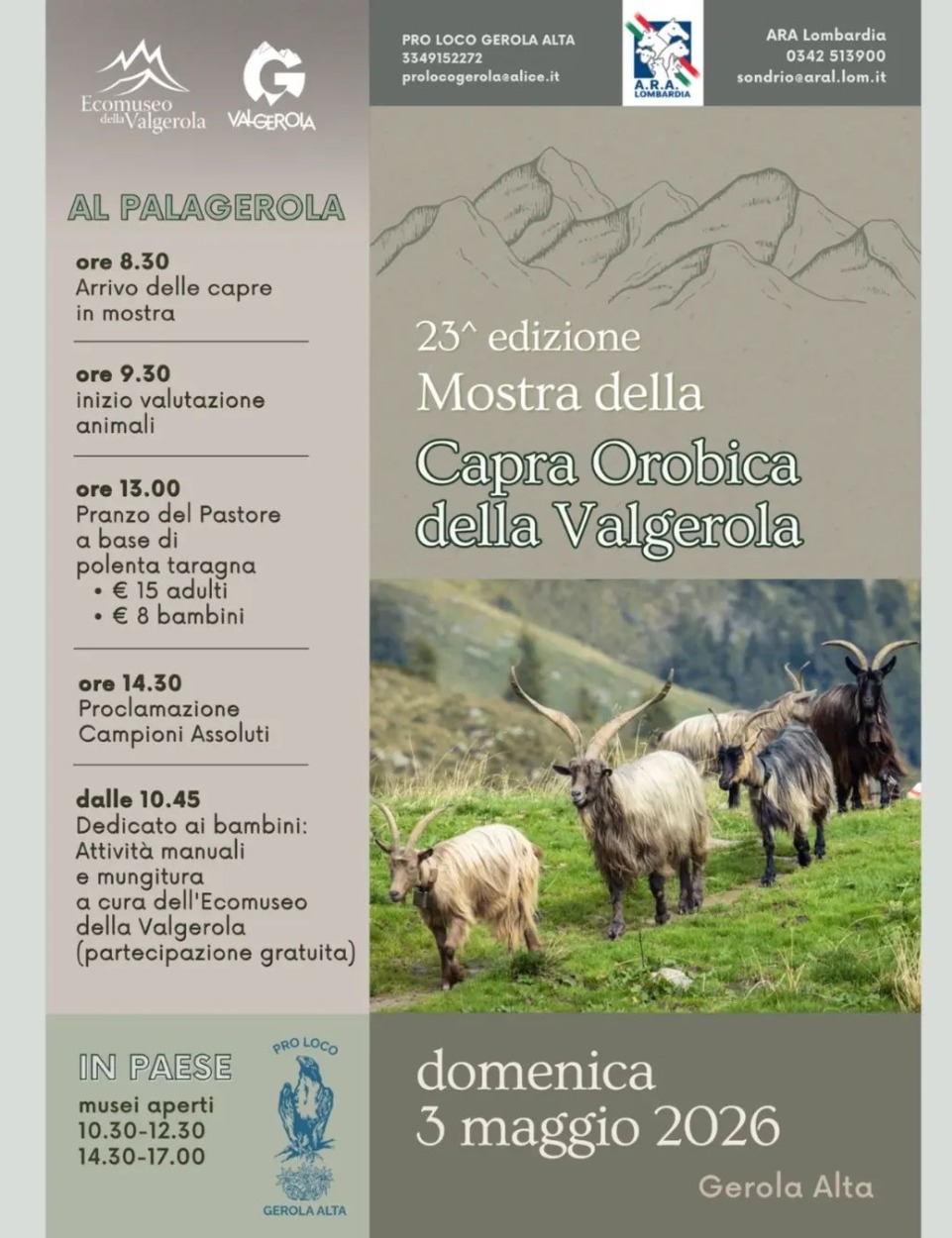 Immagine Evento Mostra della Capra Orobica della Valgerola | Calendario Valtellinese