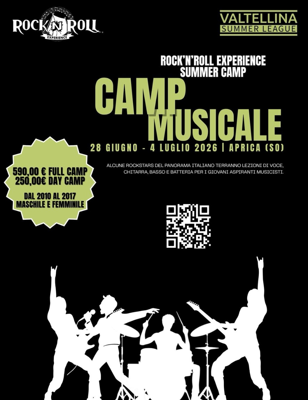 Immagine Evento Rock’N’Roll Experience Summer Camp – Camp Musicale | Calendario Valtellinese