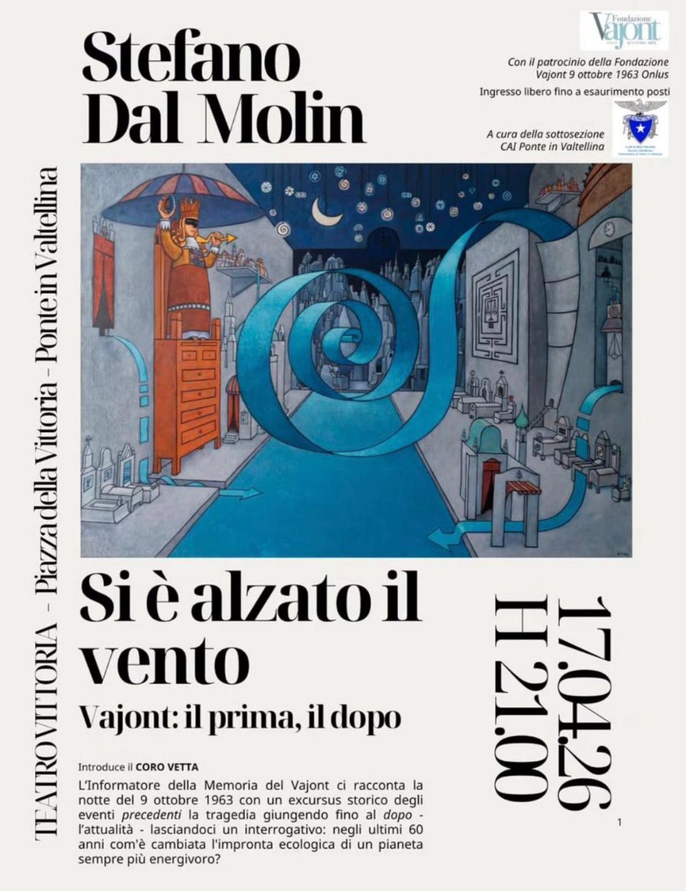 Immagine Evento Si è alzato il vento. Vajont: il prima, il dopo | Calendario Valtellinese