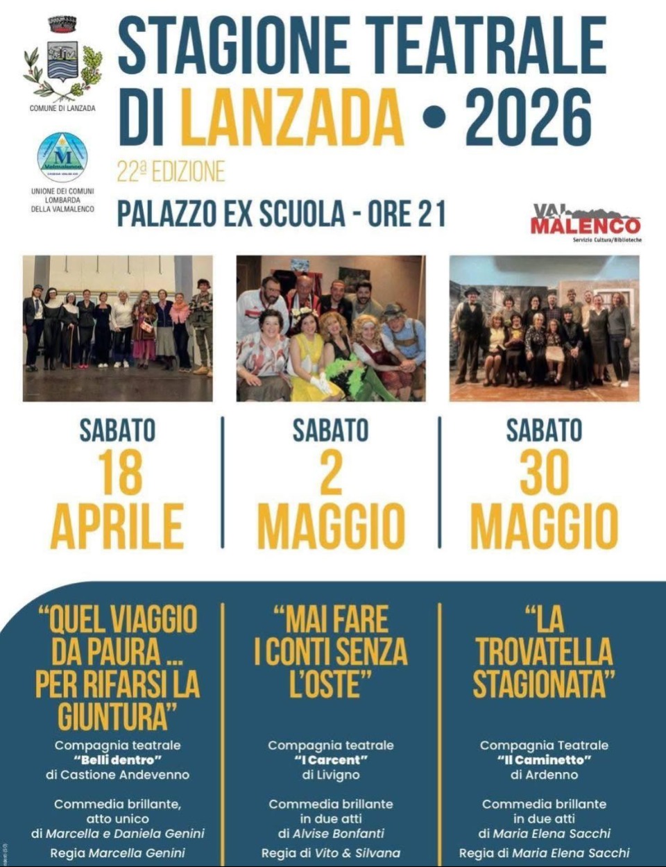 Immagine Evento Stagione Teatrale di Lanzada | Calendario Valtellinese