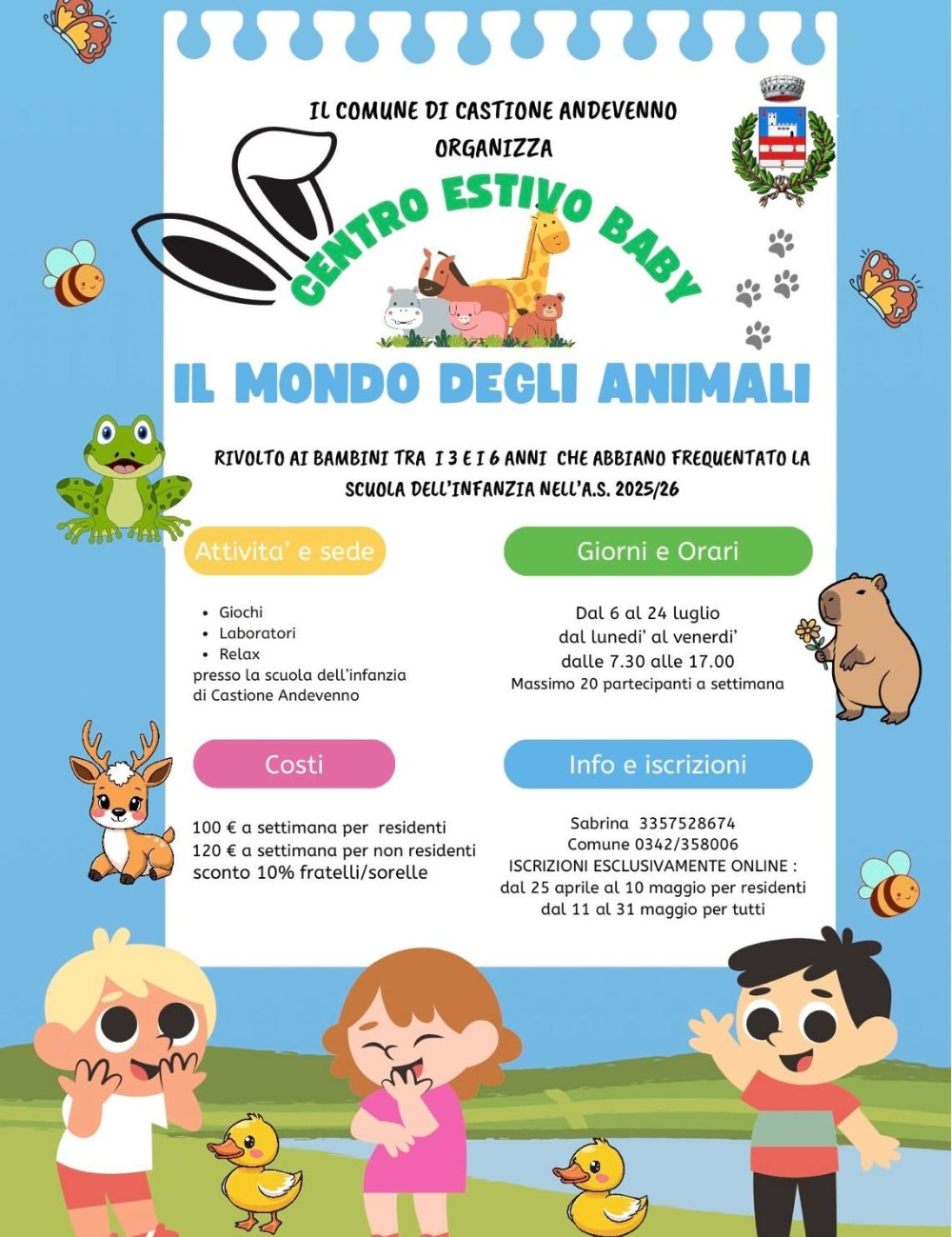 Immagine Evento Centro Estivo Baby | Calendario Valtellinese