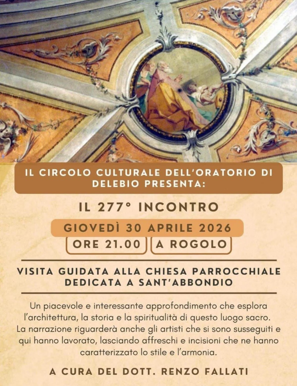 Immagine Evento Visita guidata alla Chiesa Parrocchiale di Sant’Abbondio | Calendario Valtellinese