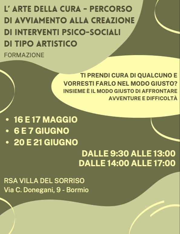 Immagine Evento L’arte della cura – percorso di avviamento alla creazione di interventi psico-sociali di tipo artistico | Calendario Valtellinese