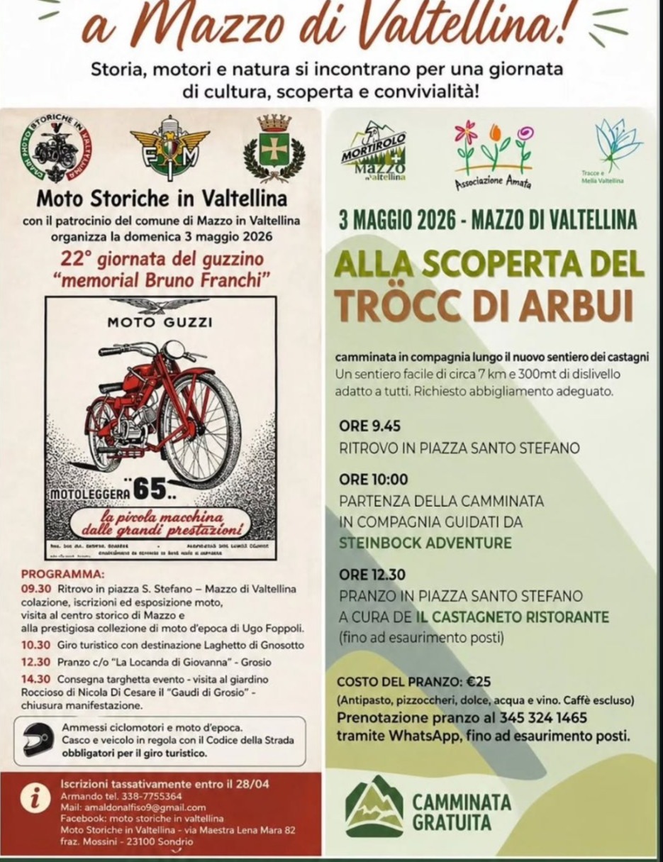 Immagine Evento 22° Giornata del guzzino - Memorial Bruno Franchi | Calendario Valtellinese