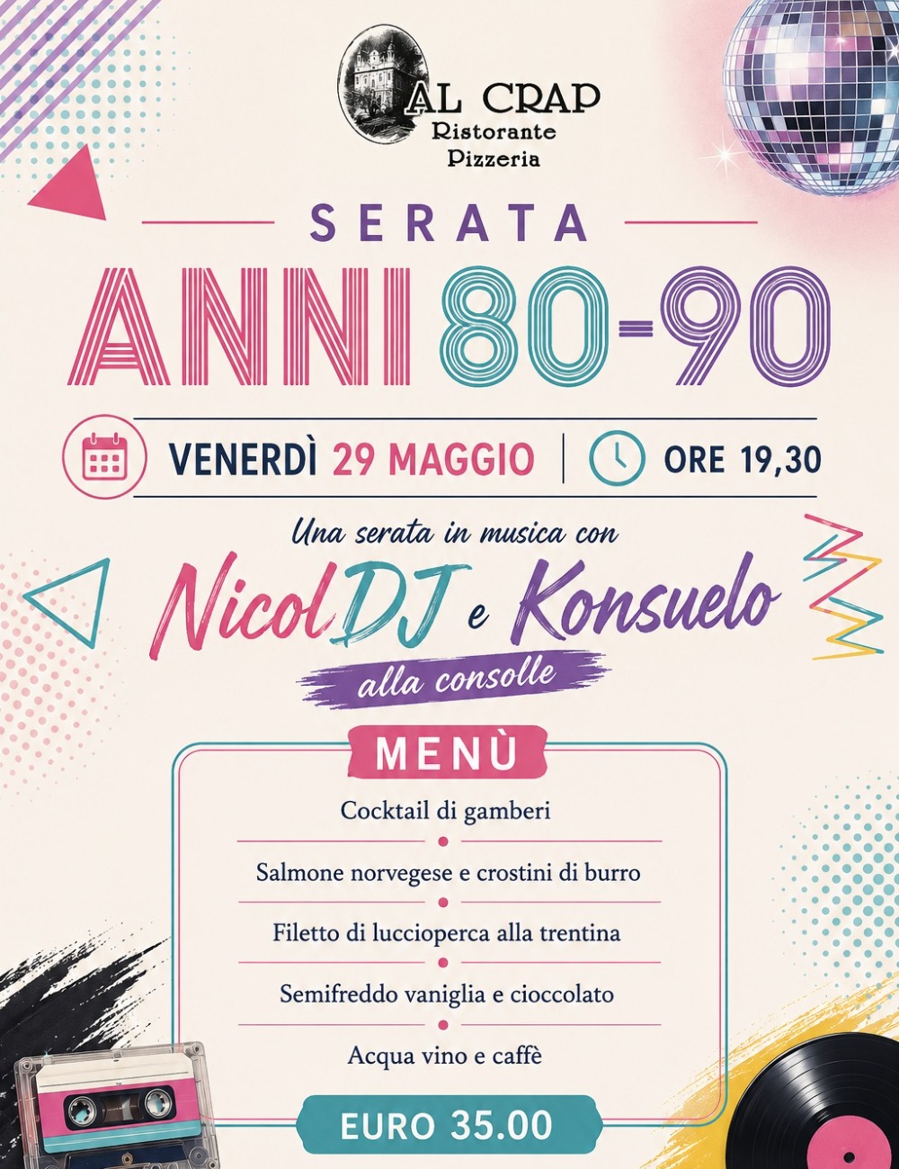 Immagine Evento Serata Anni 80-90 | Calendario Valtellinese