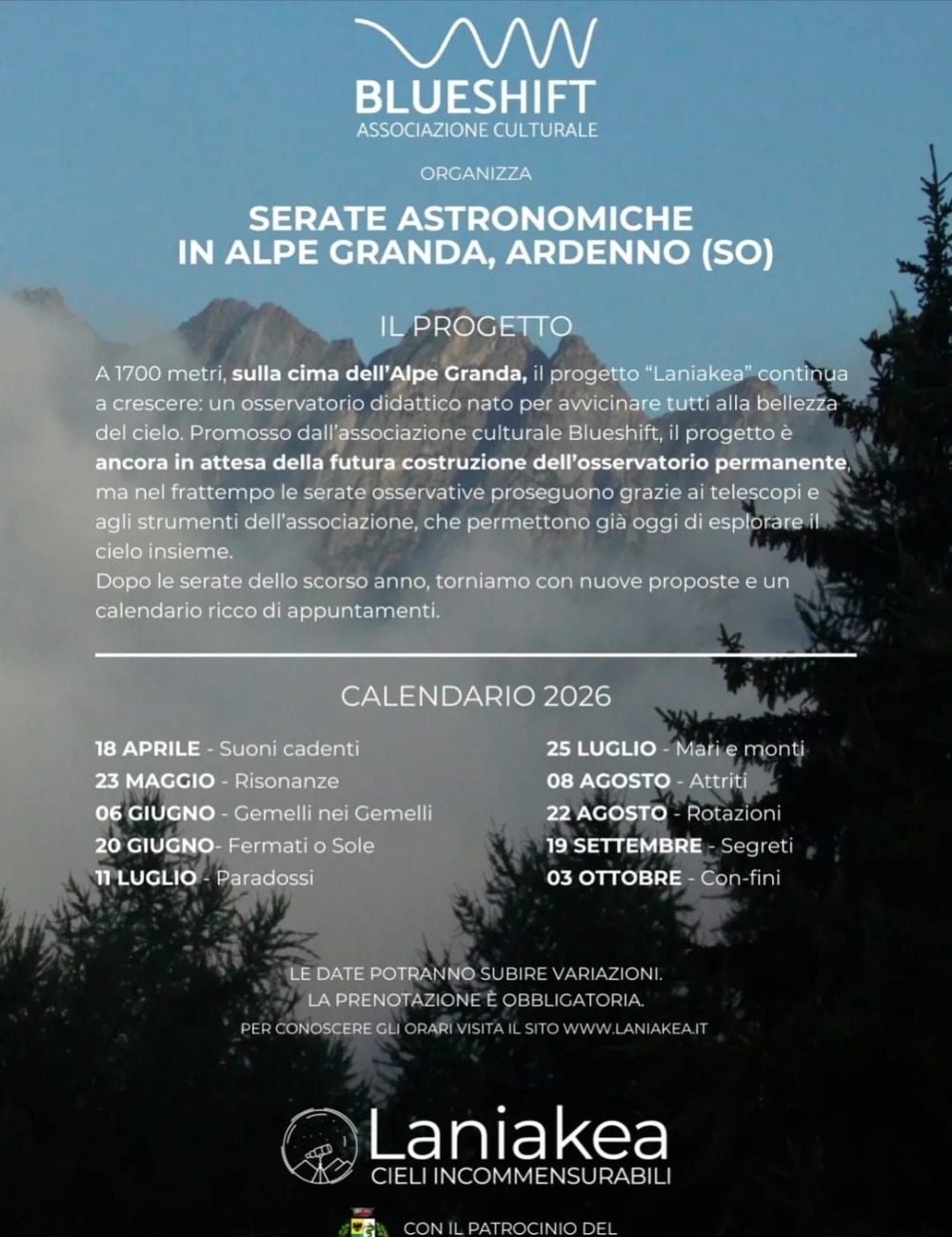 Immagine Evento Serate astronomiche in Alpe Granda | Calendario Valtellinese