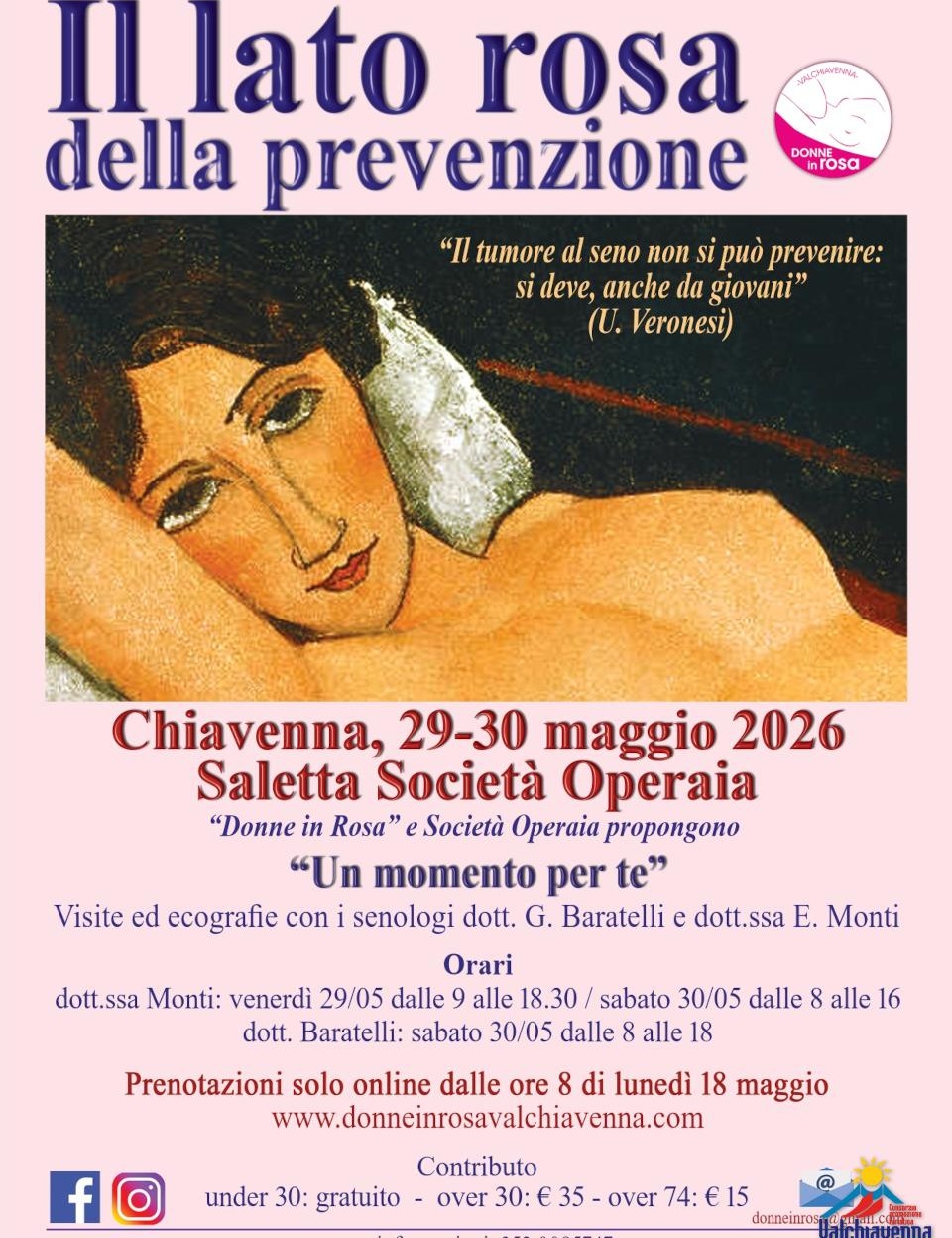 Immagine Evento Il lato rosa della prevenzione | Calendario Valtellinese
