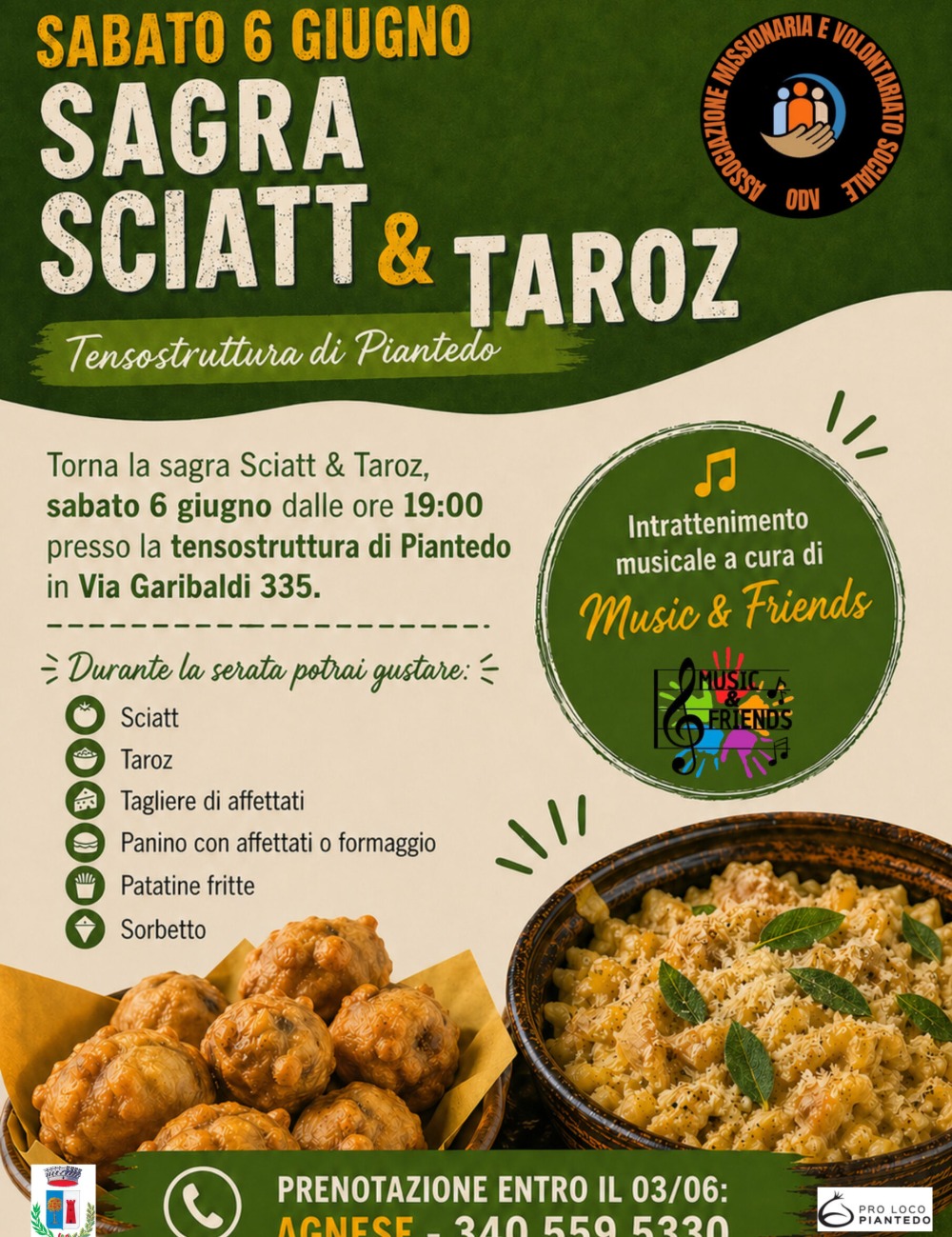 Immagine Evento Sagra Sciatt & Taroz | Calendario Valtellinese
