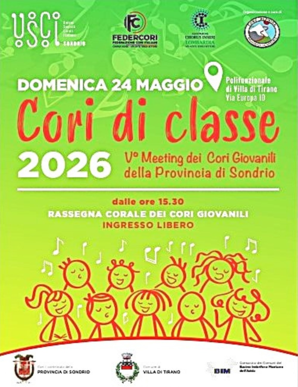 Immagine Evento Cori di classe 2026 | Calendario Valtellinese