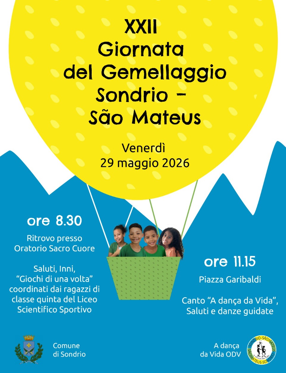 Immagine Evento XXII Giornata del Gemellaggio Sondrio – São Mateus a Sondrio | Calendario Valtellinese