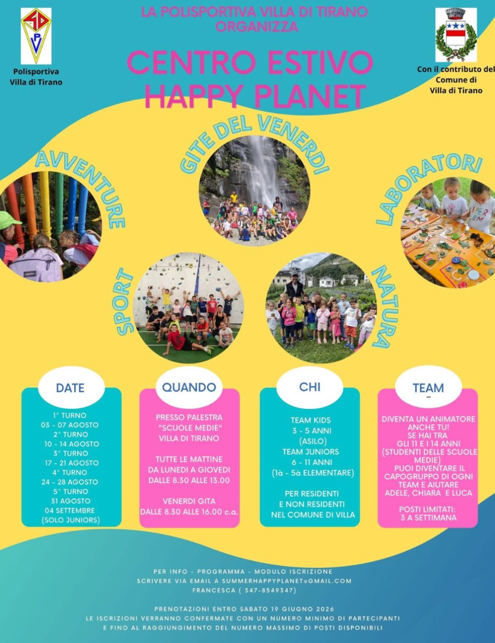 Immagine Evento Centro Estivo Happy Planet | Calendario Valtellinese