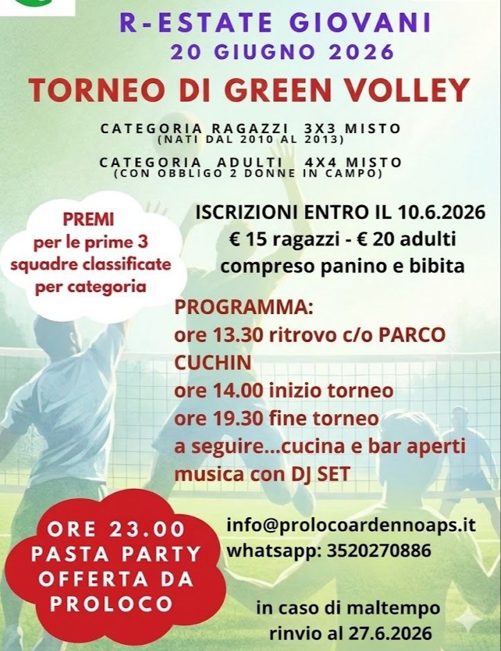 Immagine Evento Torneo di Green Volley | Calendario Valtellinese
