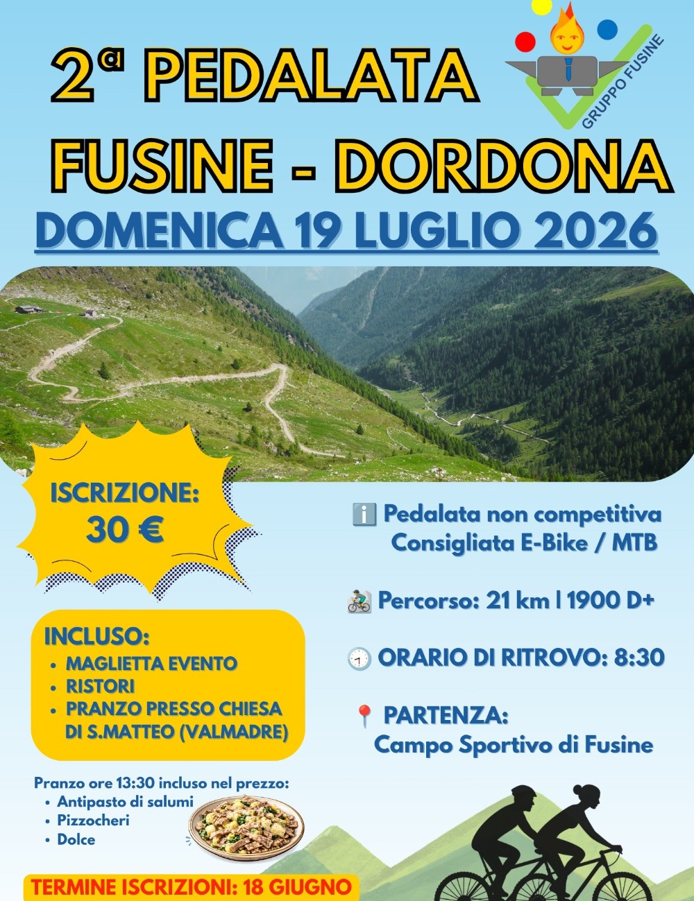 Immagine Evento Pedalata Fusine-Dordona | Calendario Valtellinese
