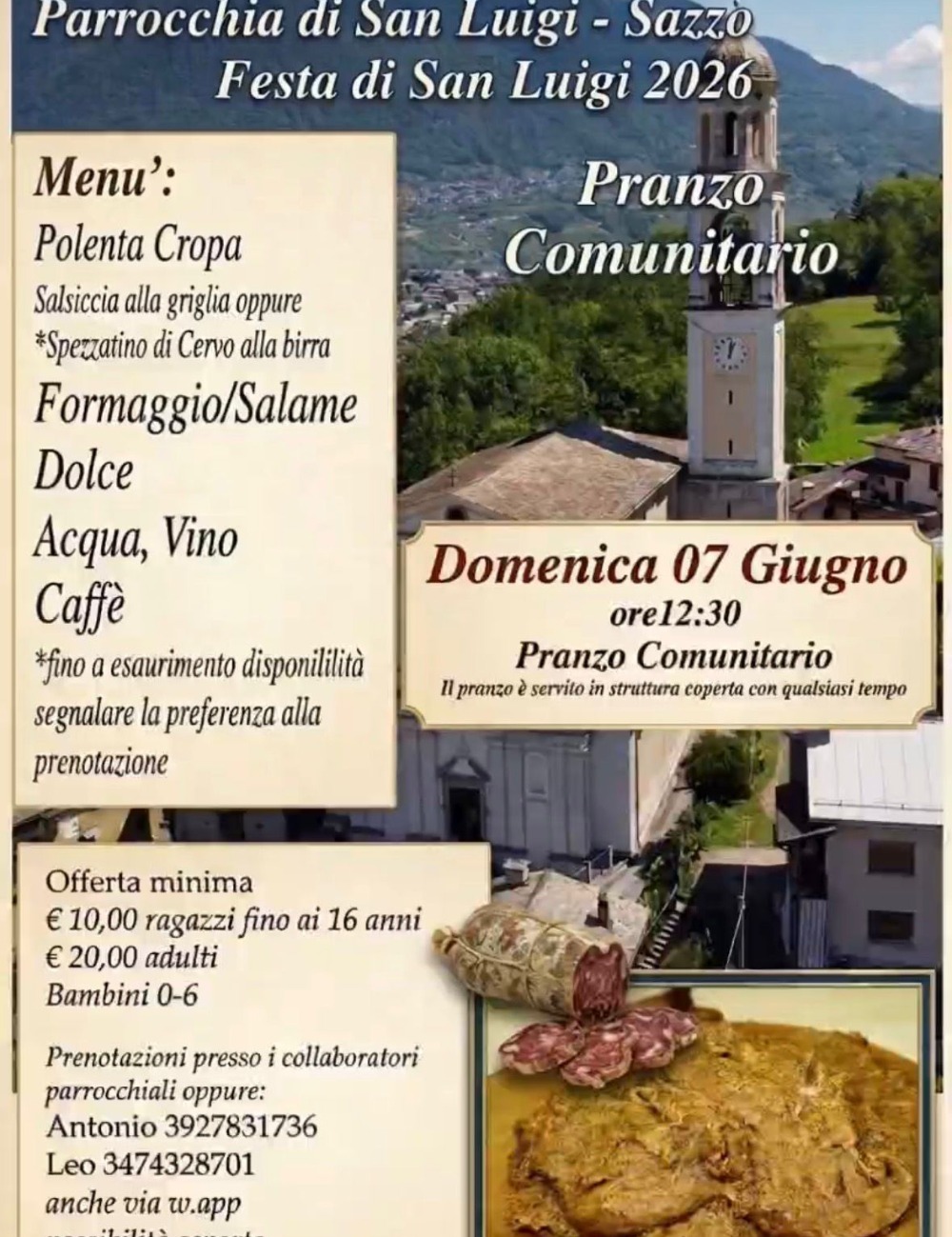Immagine Evento Festa di San Luigi a Sazzo | Calendario Valtellinese