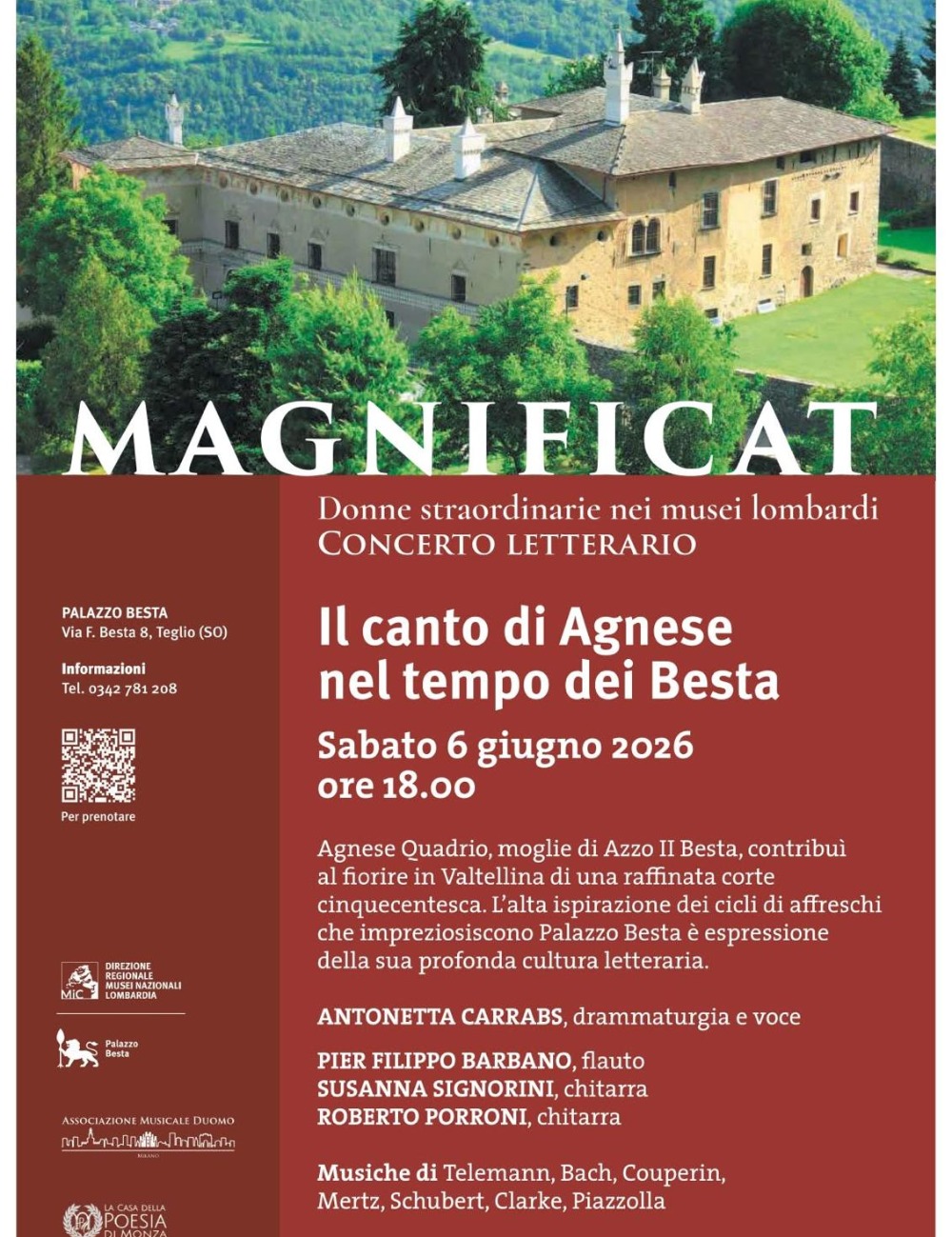 Immagine Evento Il canto di Agnese nel tempo dei Besta | Calendario Valtellinese
