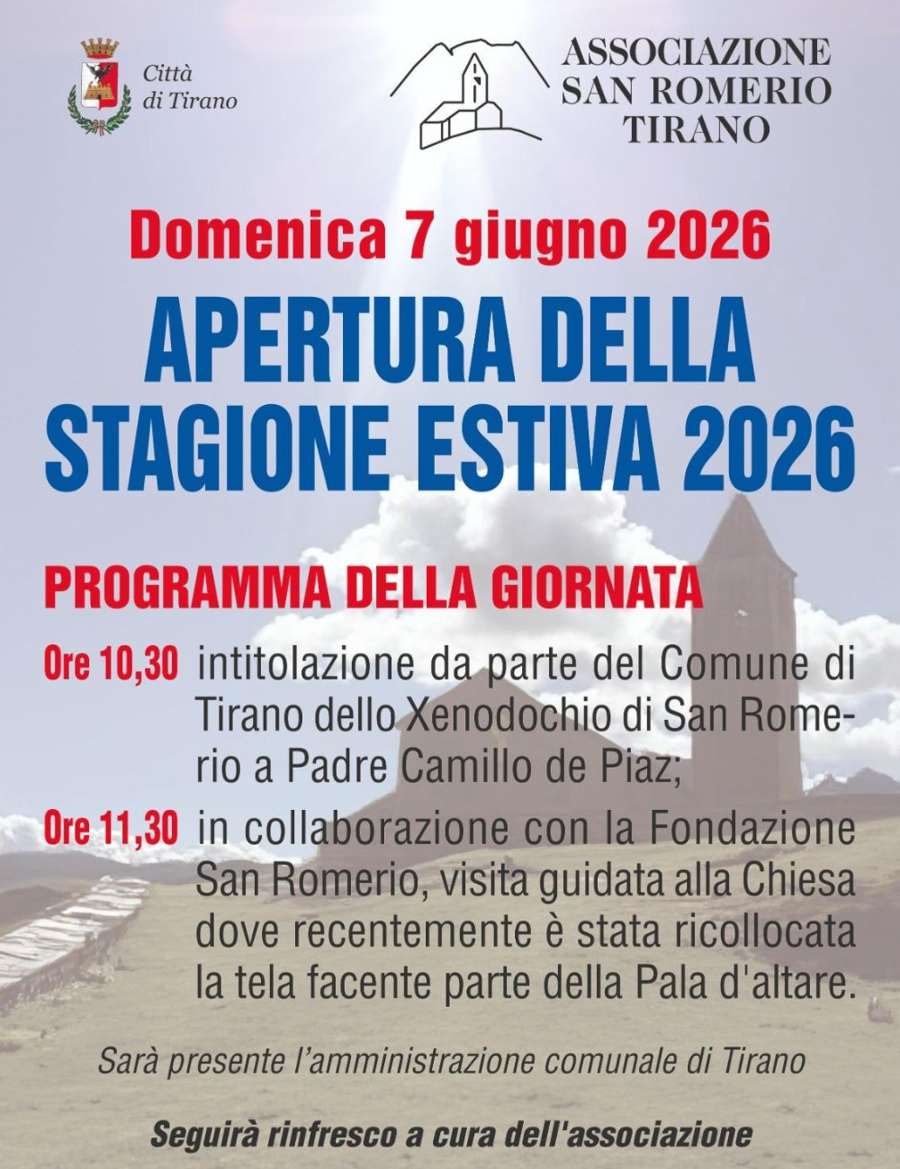 Immagine Evento Apertura della stagione estiva a San Romerio | Calendario Valtellinese