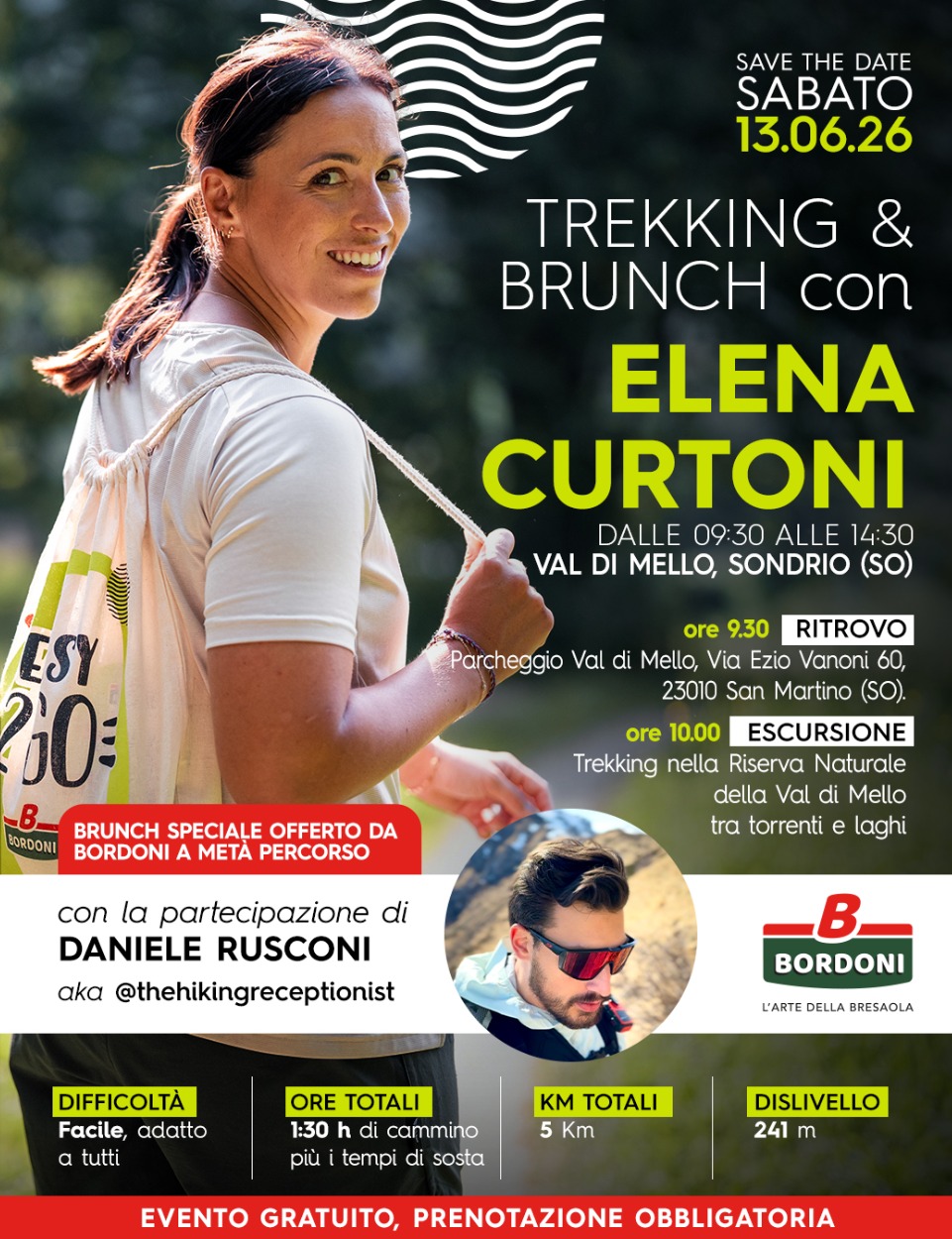 Immagine Evento Trekking & Brunch con Elena Curtoni in Val di Mello | Calendario Valtellinese