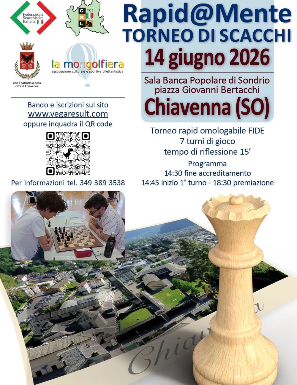 Immagine Evento Rapid@Mente Torneo di scacchi | Calendario Valtellinese