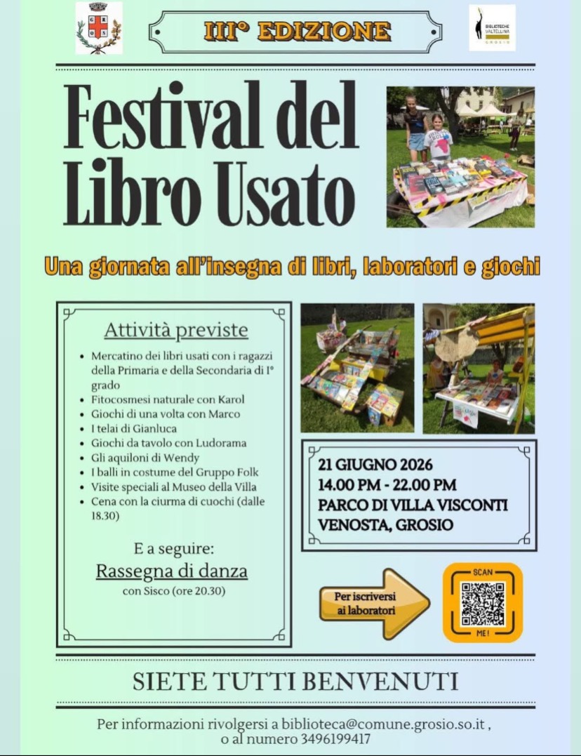 Immagine Evento Festival del Libro Usato | Calendario Valtellinese