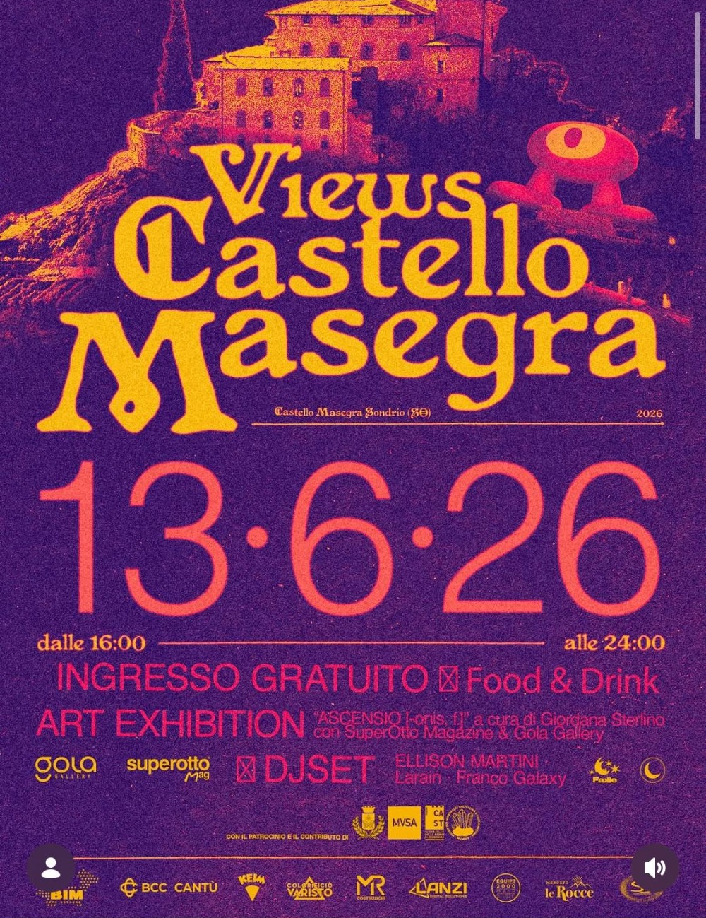 Immagine Evento Views Castello Masegra | Calendario Valtellinese