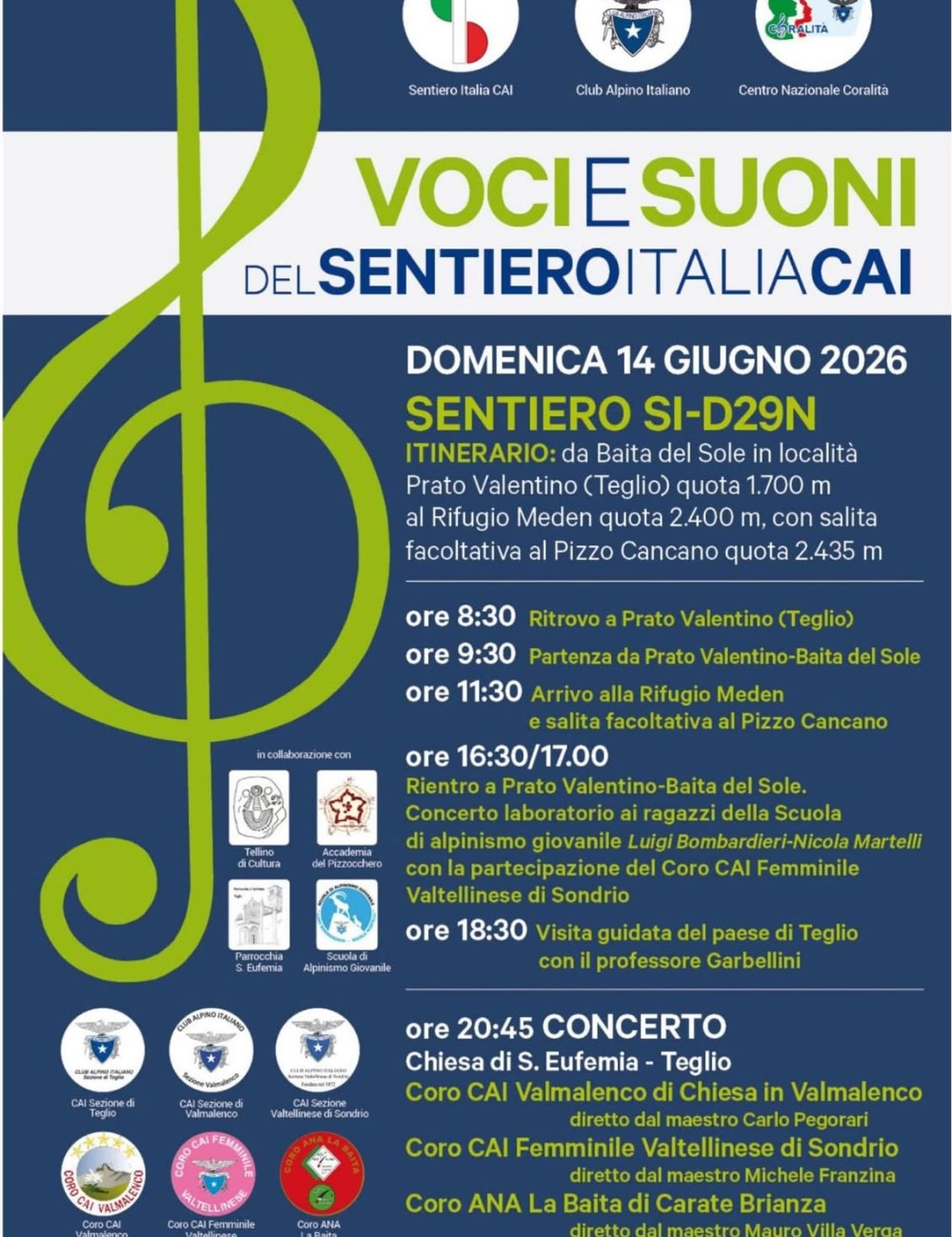 Immagine Evento Voci e Suoni del Sentiero Italia CAI | Calendario Valtellinese