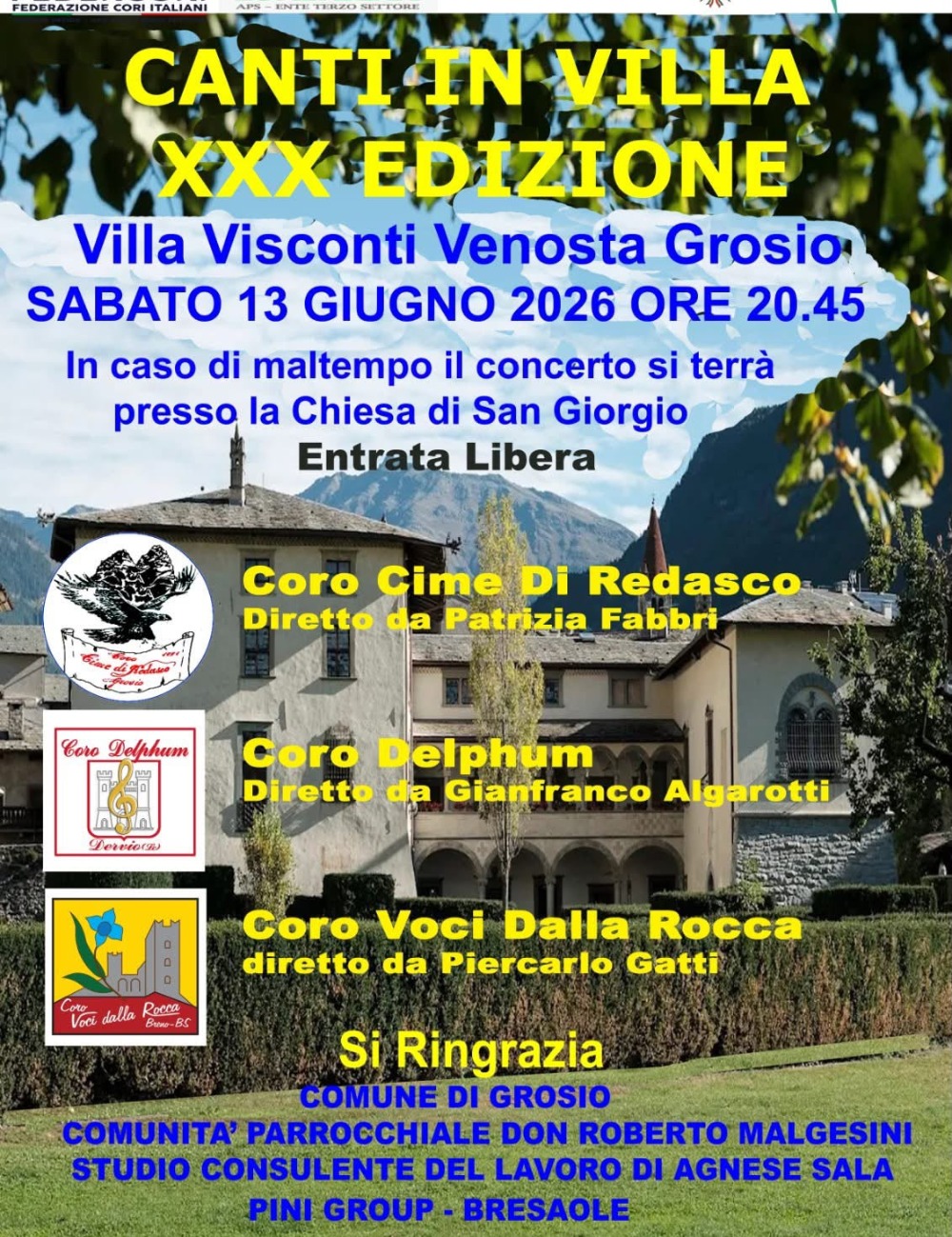 Immagine Evento Canti in Villa | Calendario Valtellinese