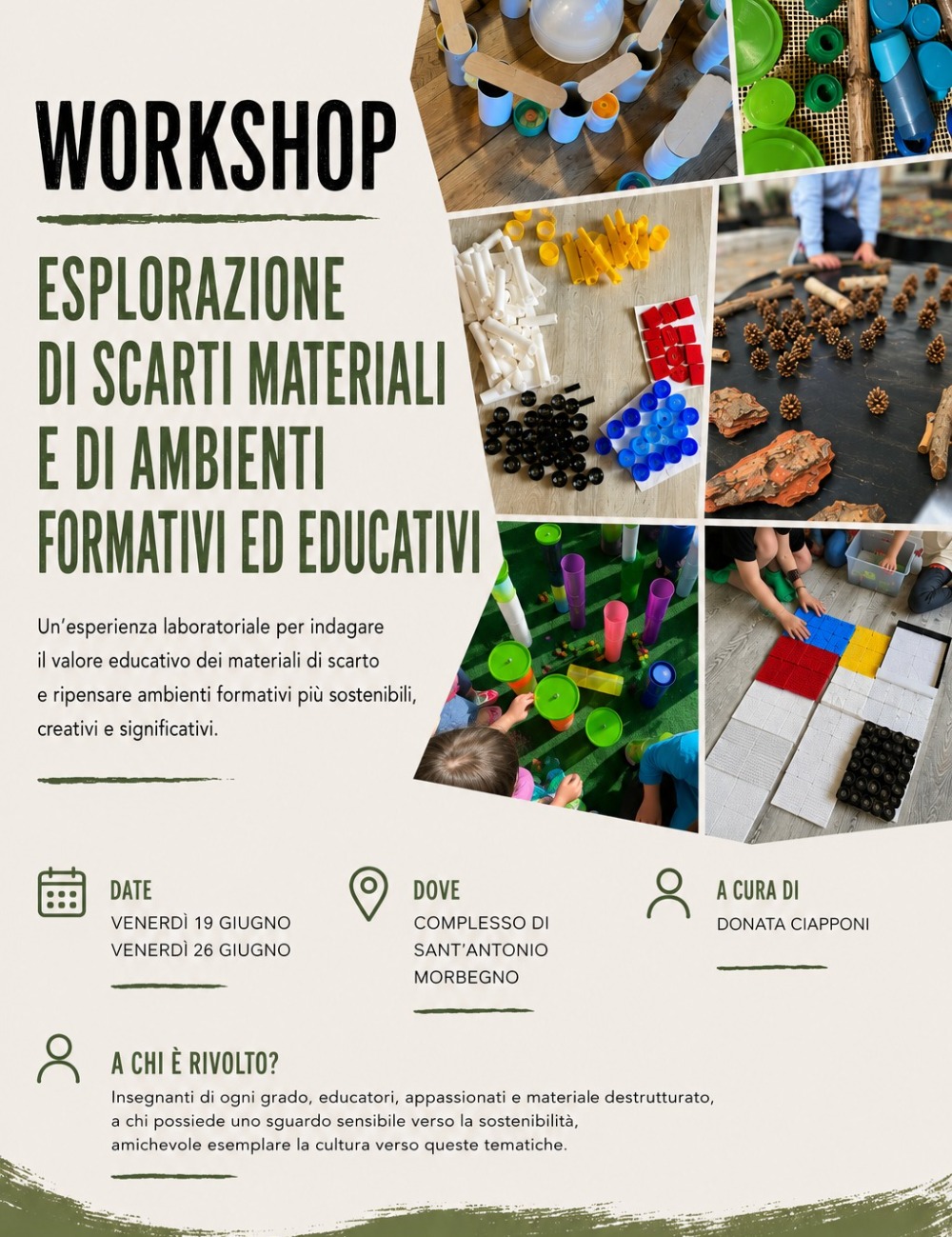 Immagine Evento Workshop Esplorazione di scarti materiali e di ambienti formativi ed educativi | Calendario Valtellinese