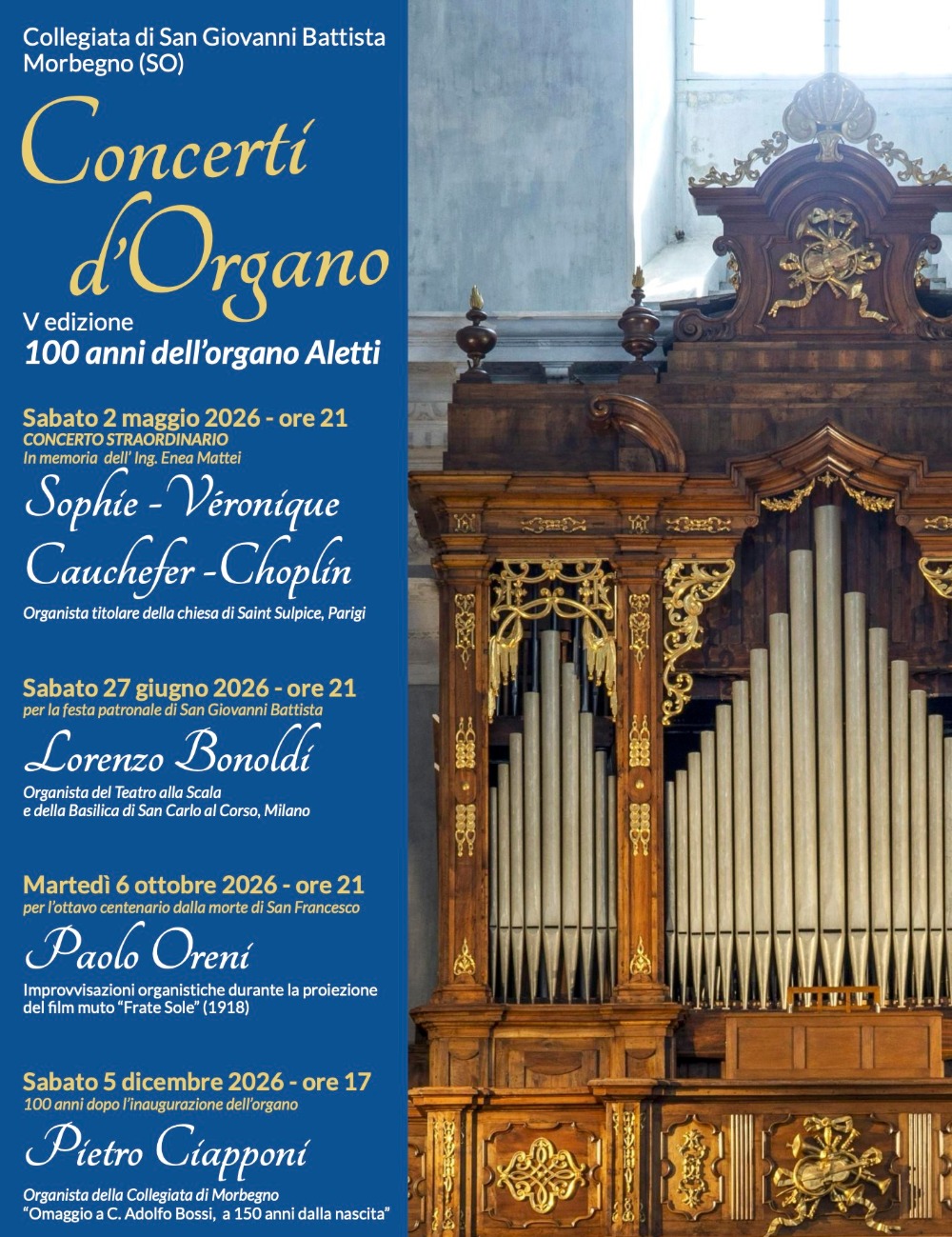 Immagine Evento Concerti d’Organo | Calendario Valtellinese