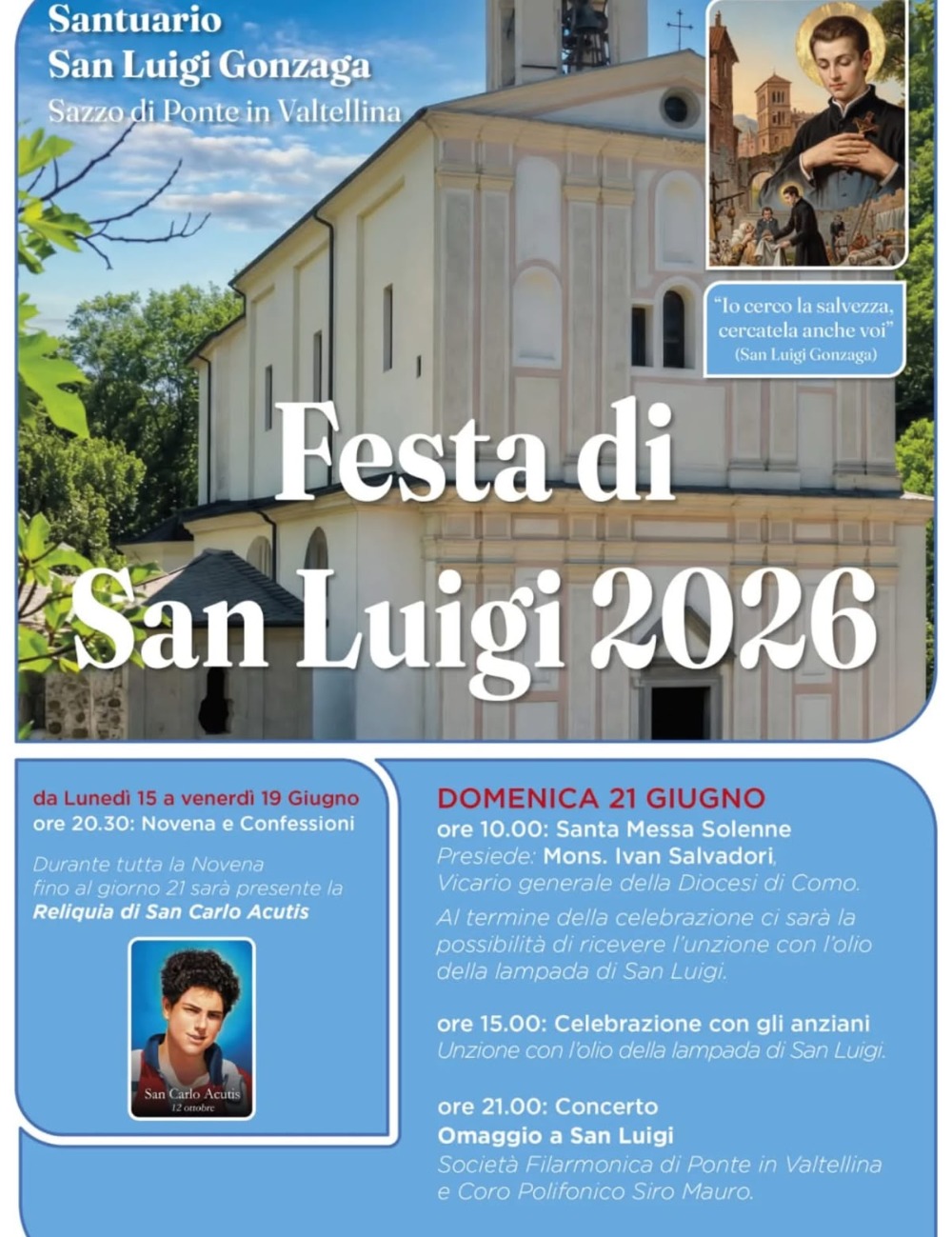 Immagine Evento Festa di San Luigi | Calendario Valtellinese
