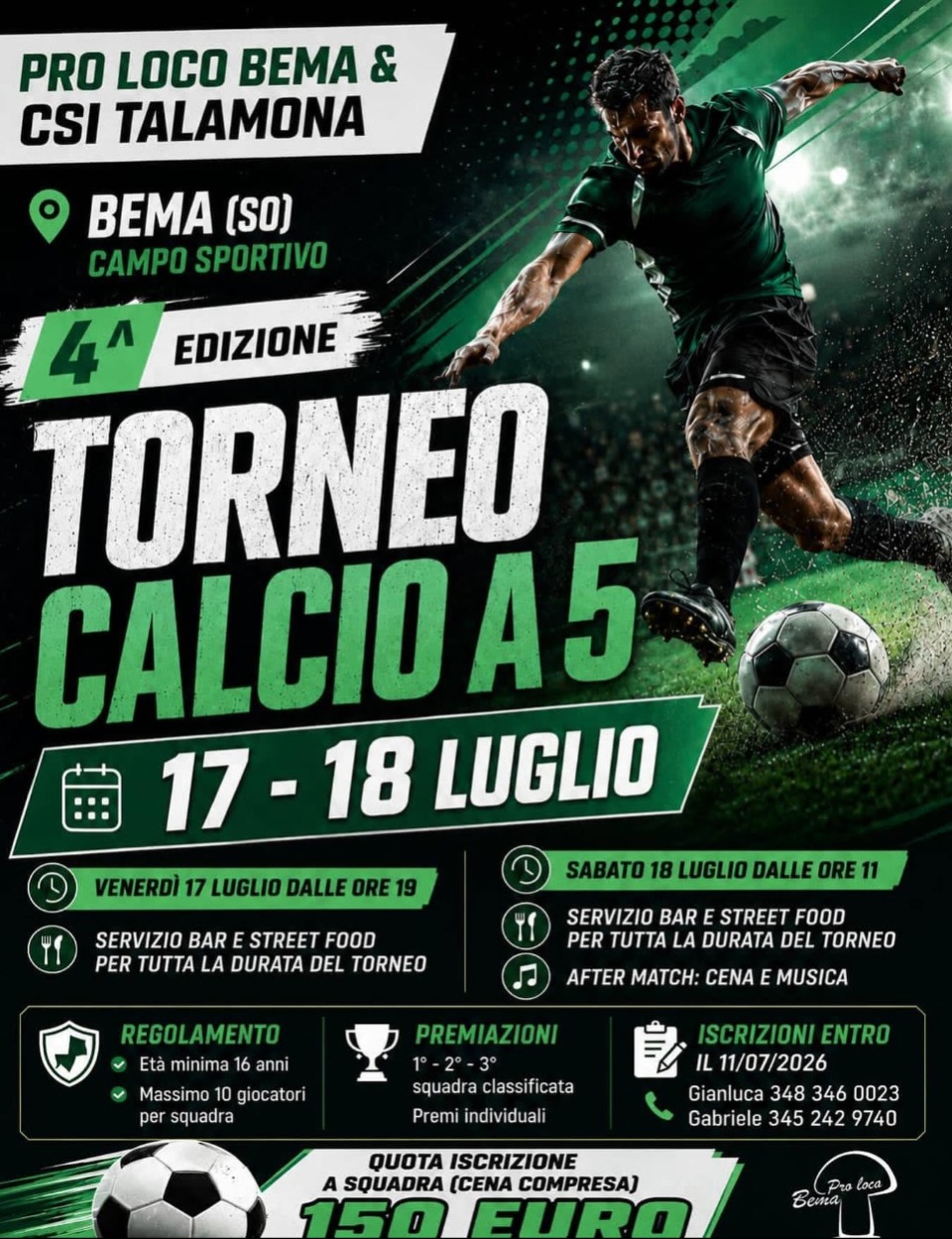Immagine Evento Torneo di calcio a5 | Calendario Valtellinese