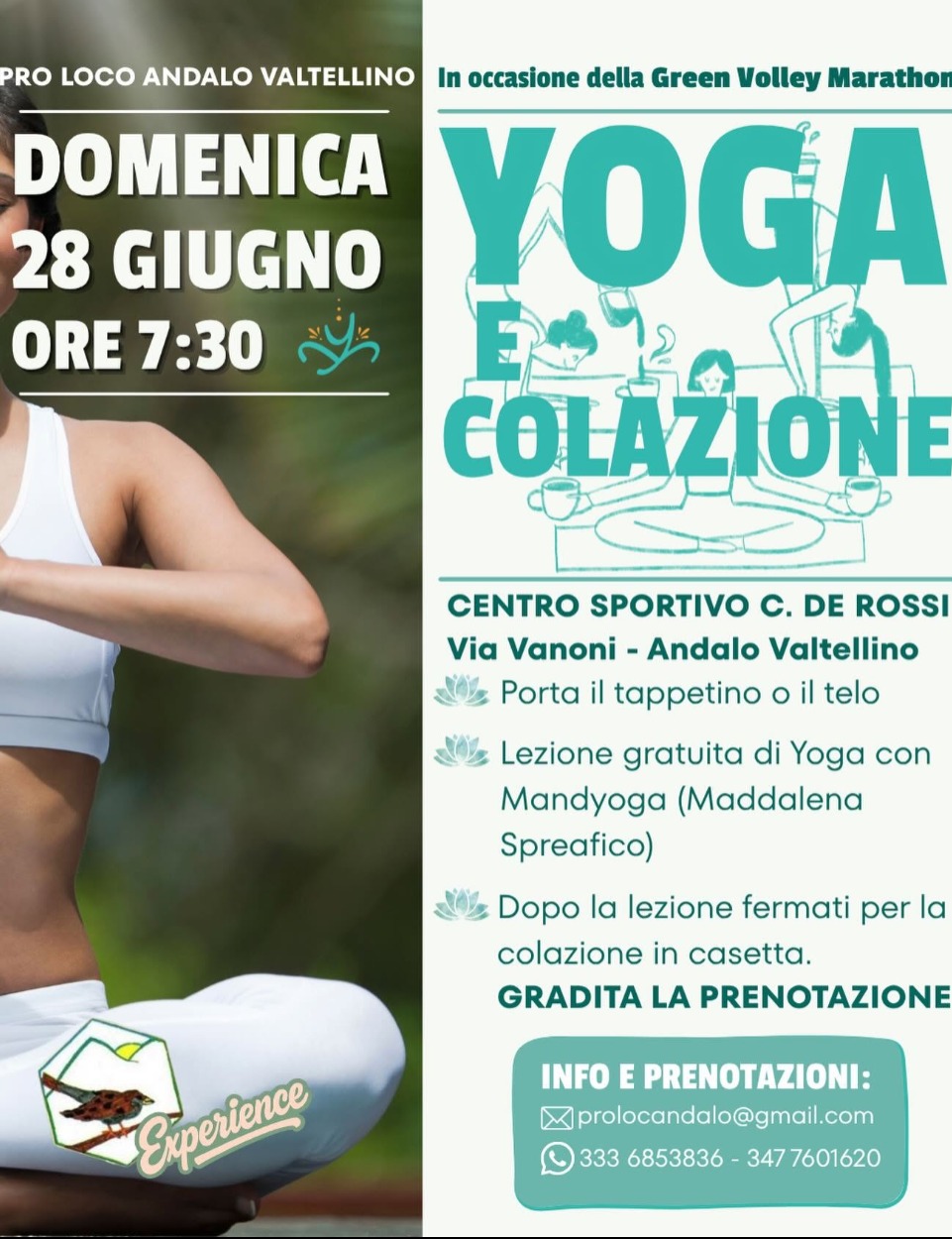 Immagine Evento Yoga e colazione | Calendario Valtellinese