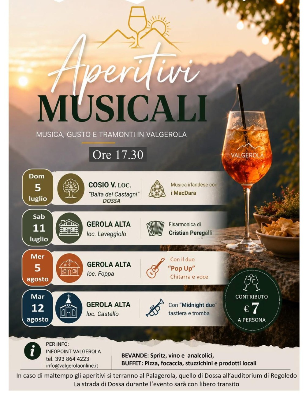 Immagine Evento Aperitivi musicali | Calendario Valtellinese