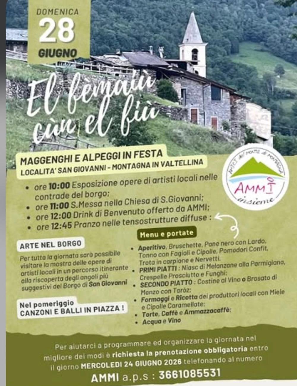 Immagine Evento El fèmaiù cùn la fiù | Calendario Valtellinese