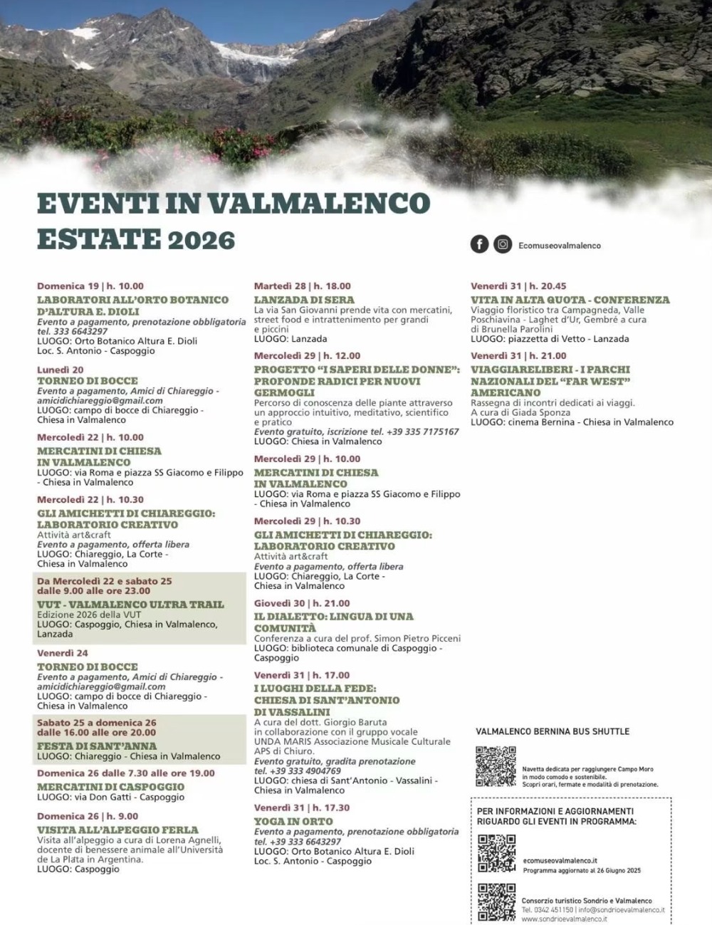 Immagine Evento Eventi dell’estate in Valmalenco | Calendario Valtellinese