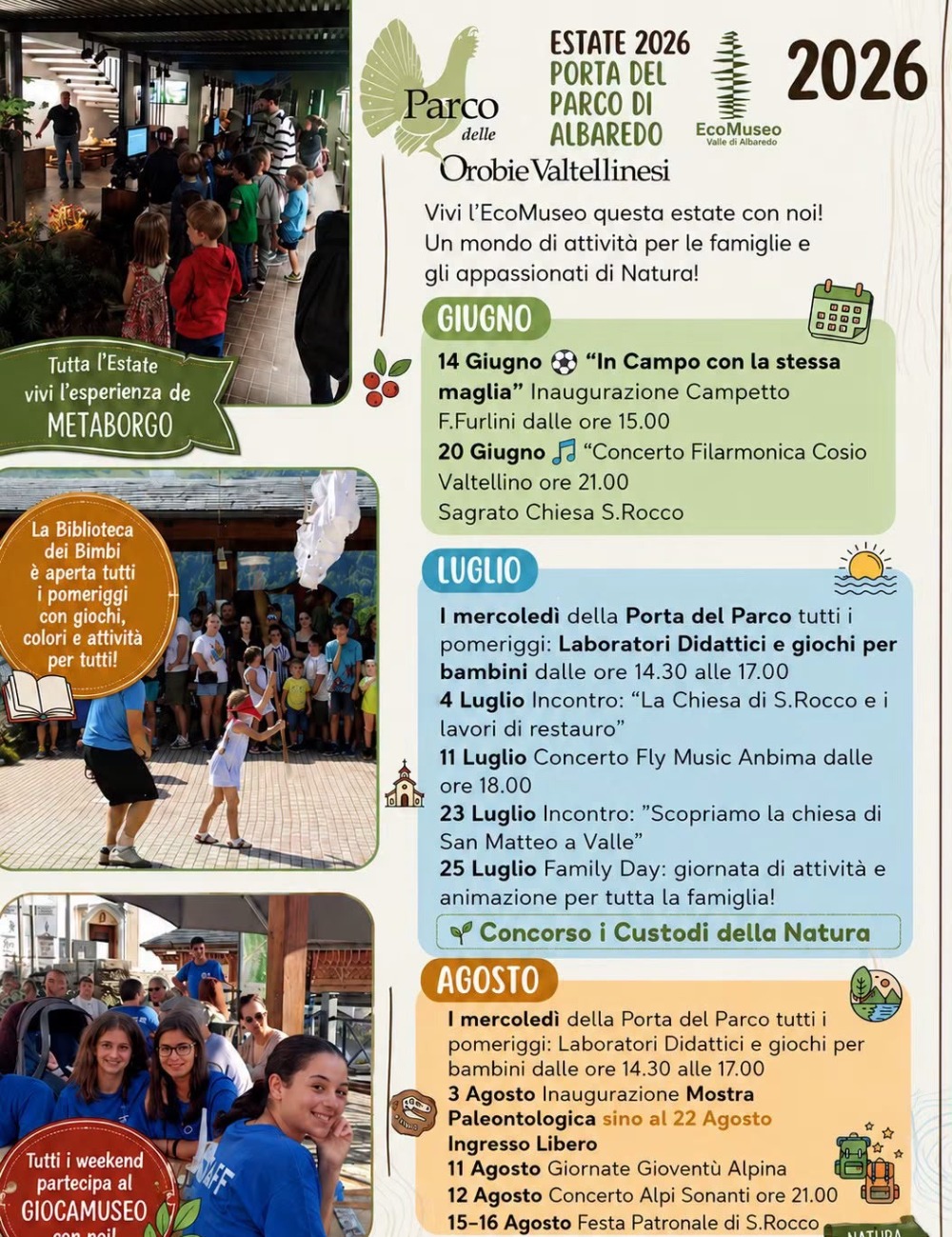 Immagine Evento Estate 2026 alla Porta del Parco di Albaredo | Calendario Valtellinese