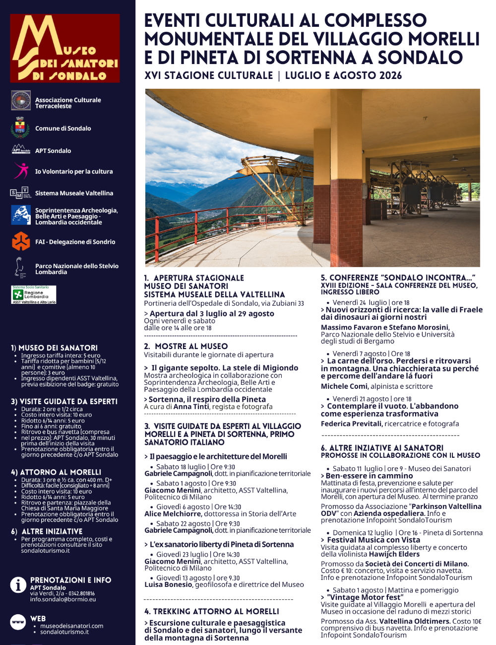 Immagine Evento Eventi culturali al Villaggio Morelli e alla Pineta di Sortenna | Calendario Valtellinese