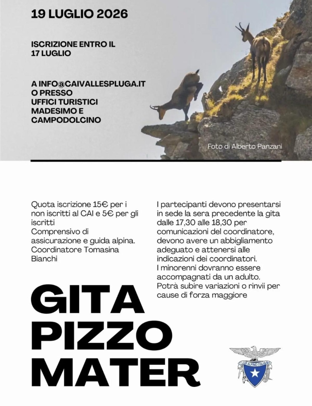 Immagine Evento Gita Pizzo Mater | Calendario Valtellinese