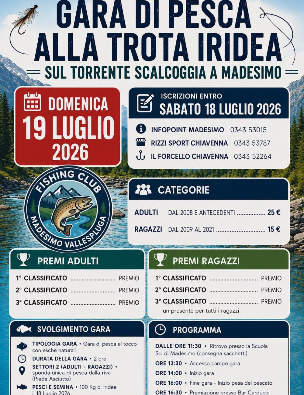 Immagine Evento Gara di pesca alla trota iridea | Calendario Valtellinese