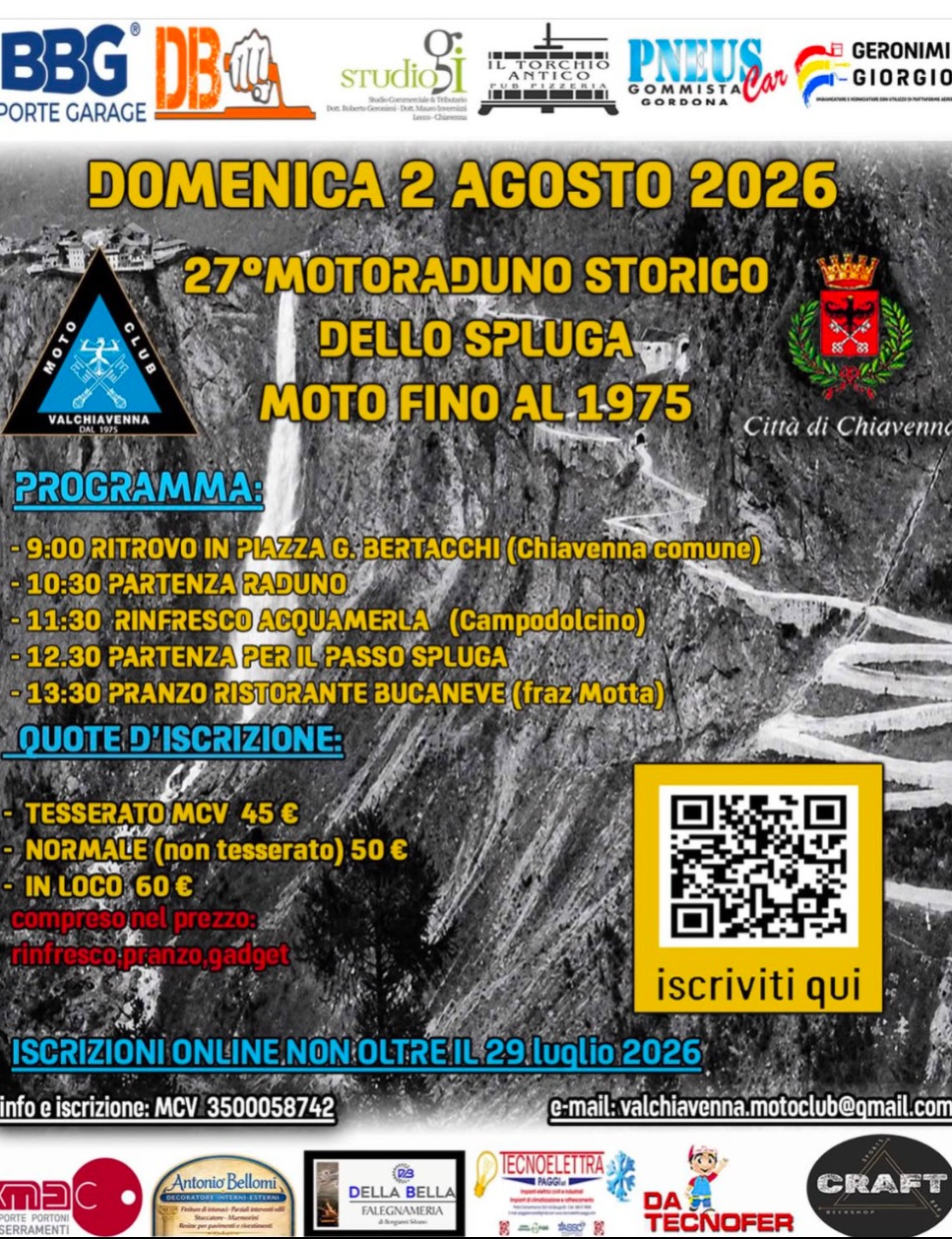 Immagine Evento 27° Motoraduno Storico dello Spluga | Calendario Valtellinese