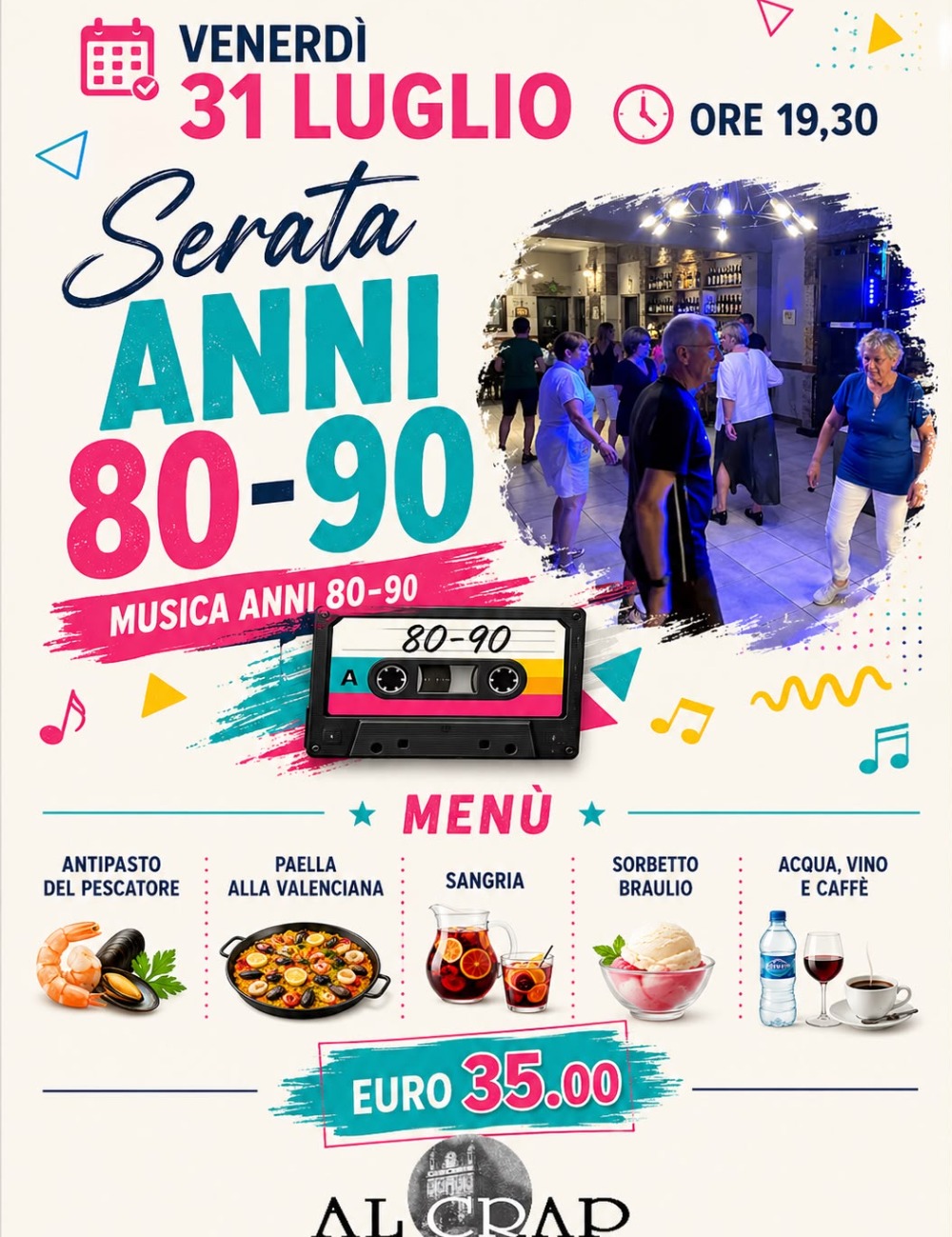 Immagine Evento Serata Anni 80-90 | Calendario Valtellinese