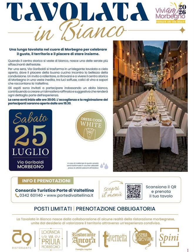 Immagine Evento Tavolata in Bianco | Calendario Valtellinese
