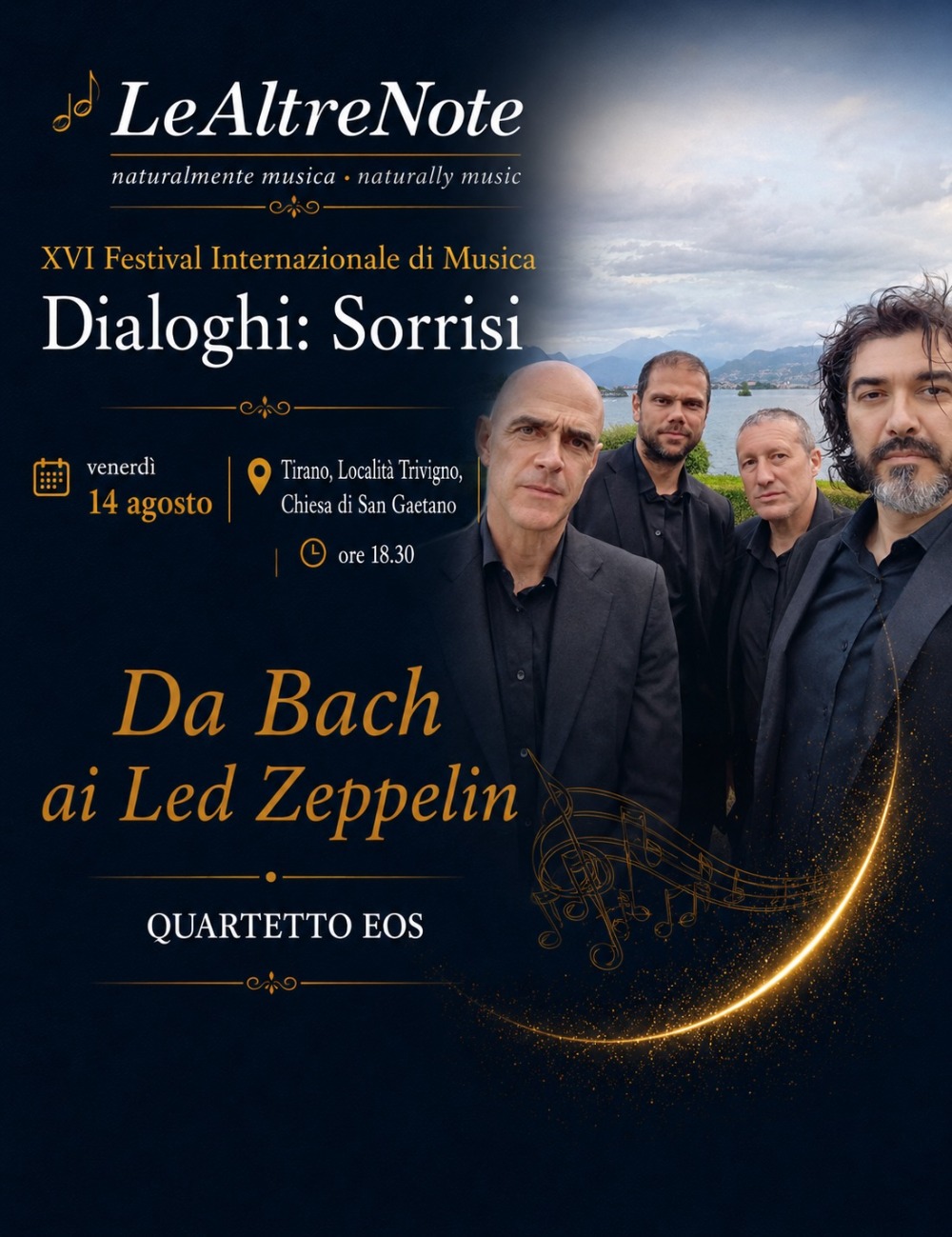 Immagine Evento Festival Le Altre Note 2026 — Dialoghi: Sorrisi Da Bach ai Led Zeppelin Quartetto Eos | Calendario Valtellinese